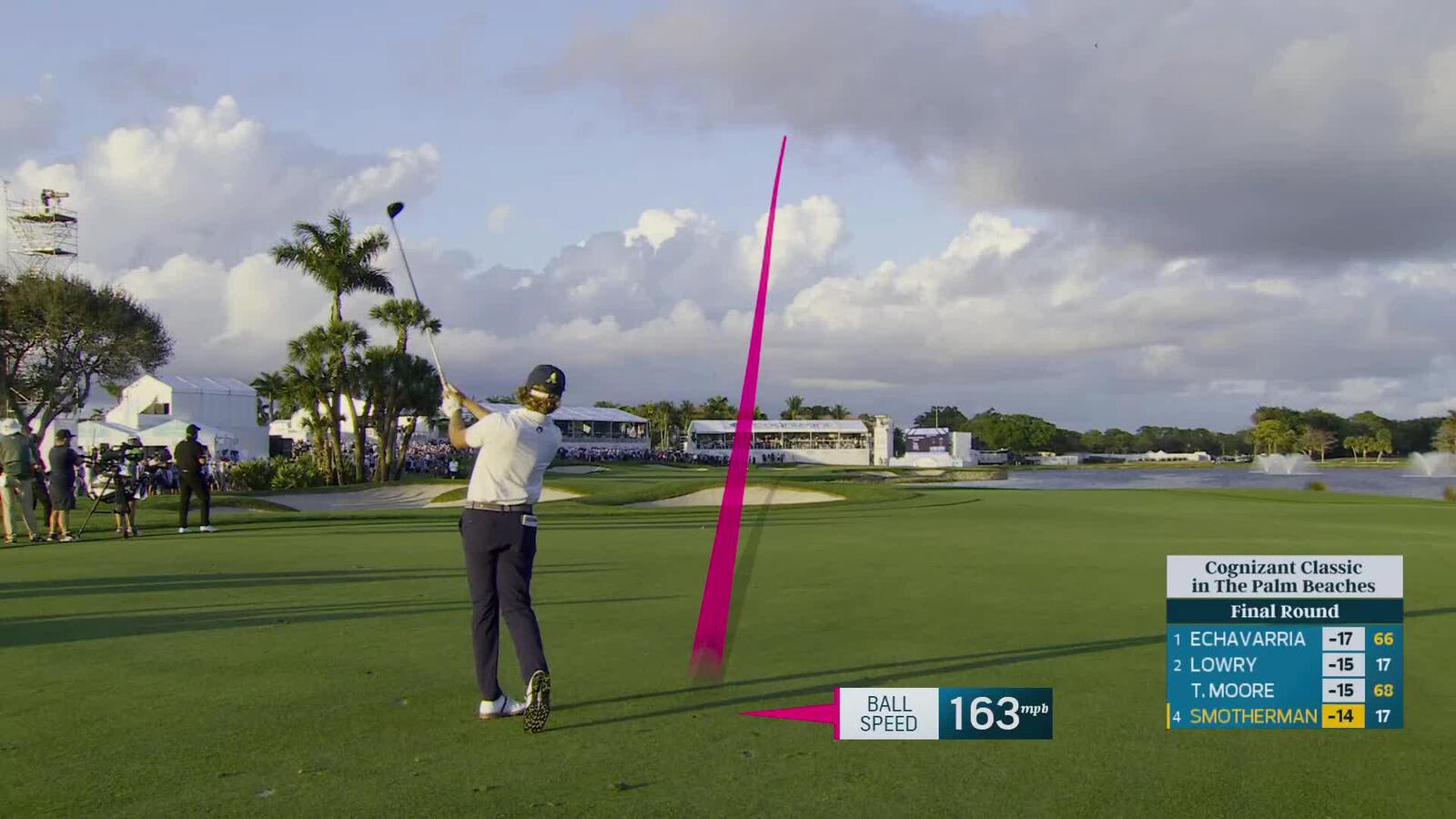 Austin Smotherman taps in from 2 feet for birdie on No. 18 at Cognizant Classic