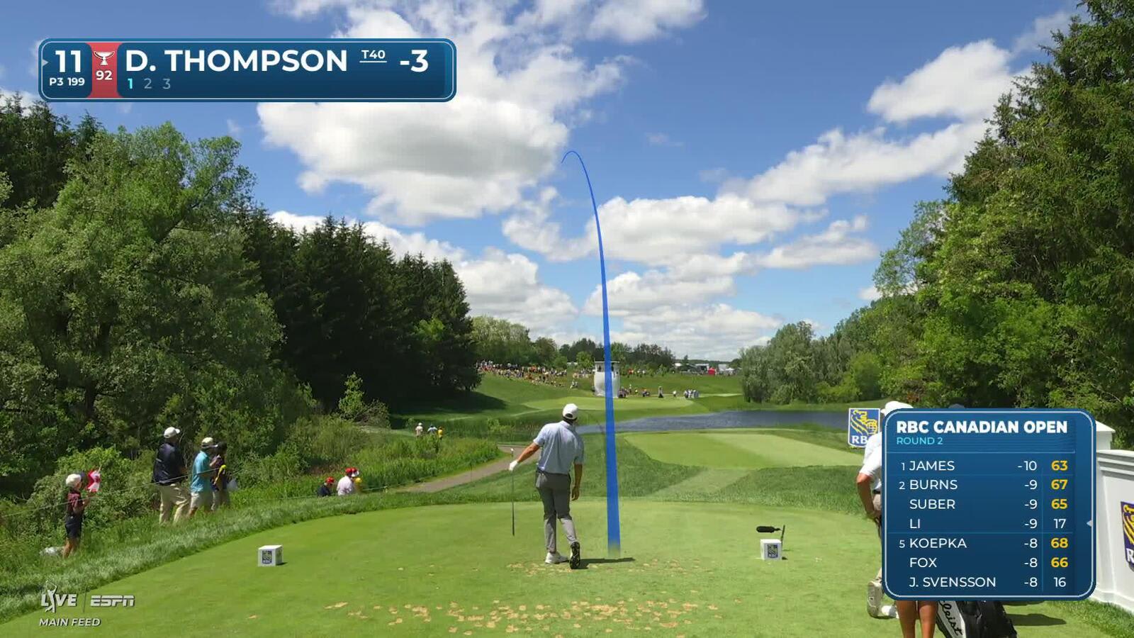 Ben Davis Rbc Davis Thompson hits tee shot to 5 feet, sets up birdie on No. 11 at RBC ...