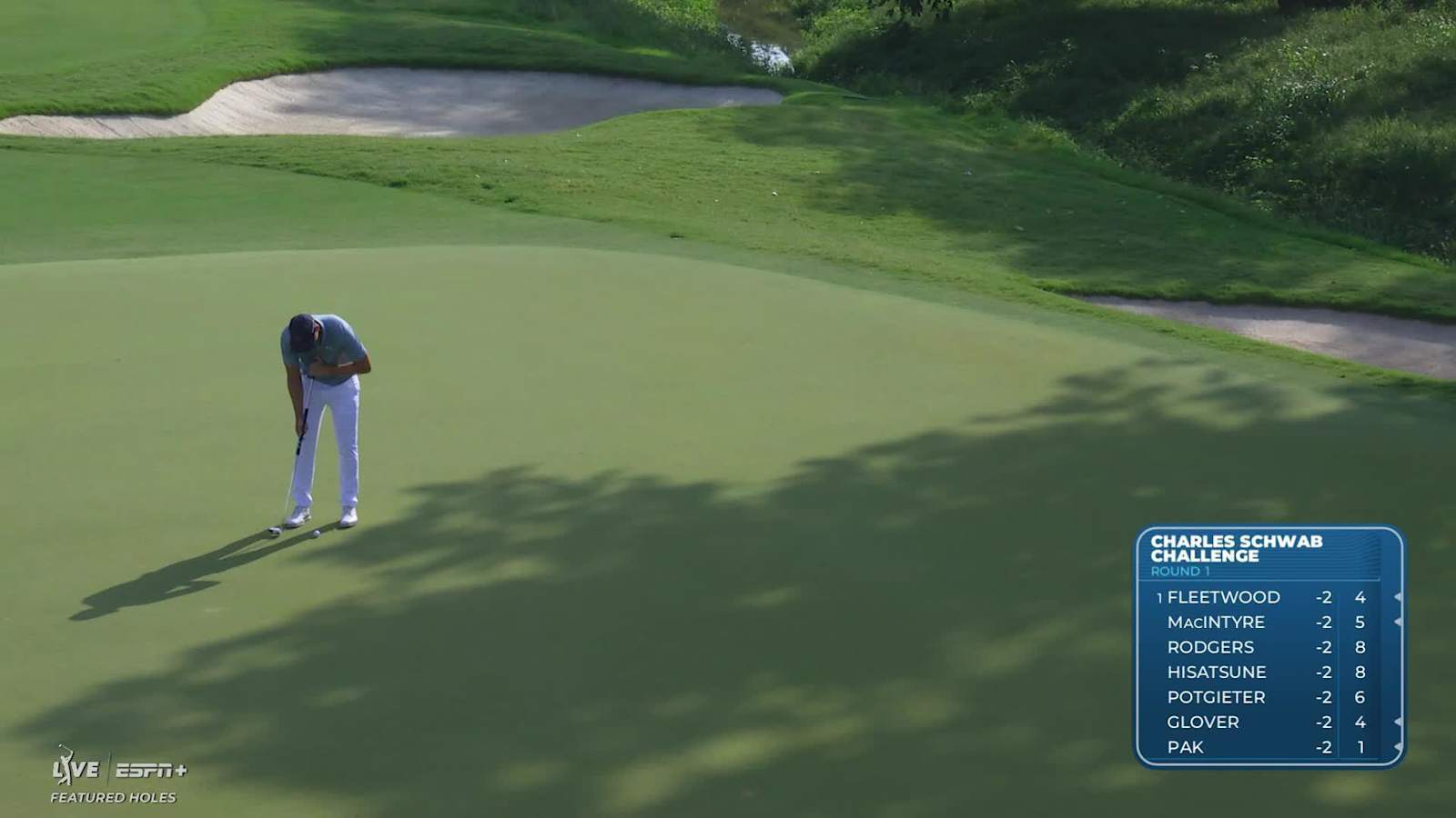 Matti Schmid sinks a 20-foot birdie putt on No. 8 at Charles Schwab