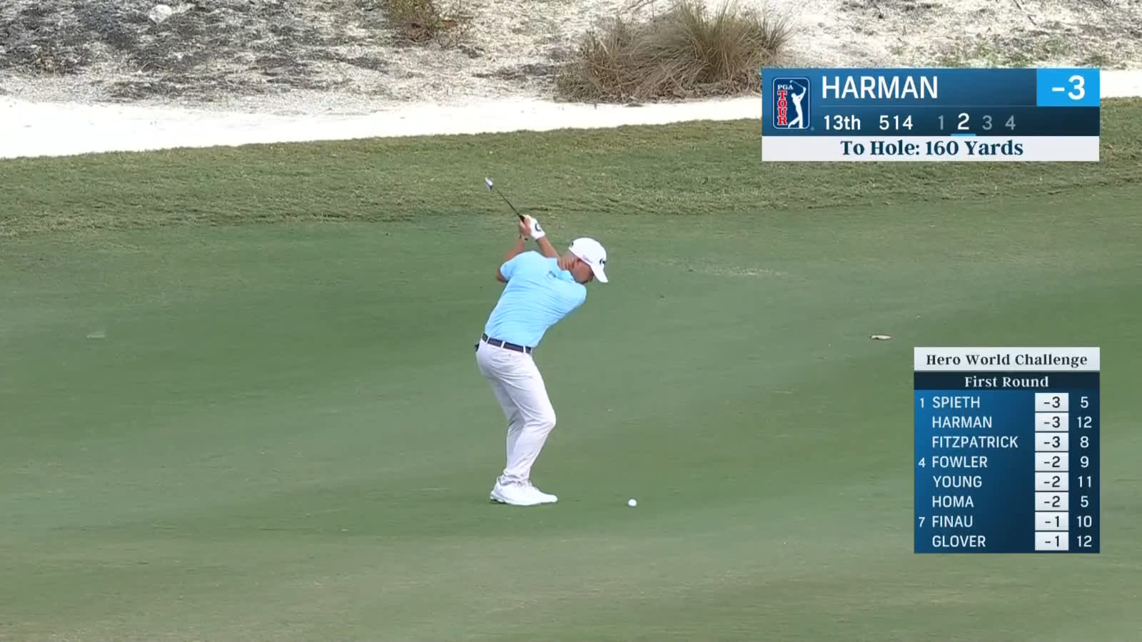 Brian Harman uses nice approach to set up birdie at Hero World Challenge