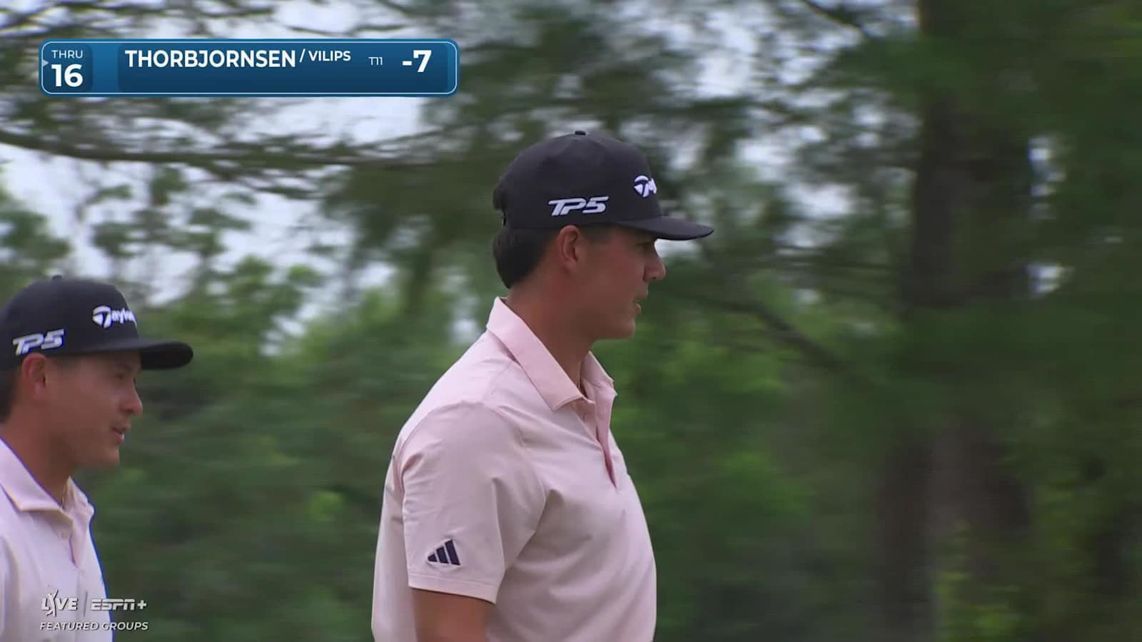 Michael Thorbjornsen rolls in eagle putt at Zurich Classic