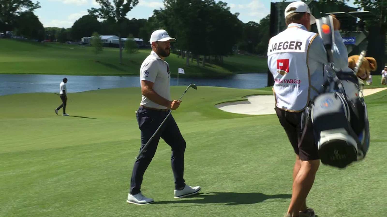 Stephan Jaeger pulls the string to set up birdie at Wells Fargo