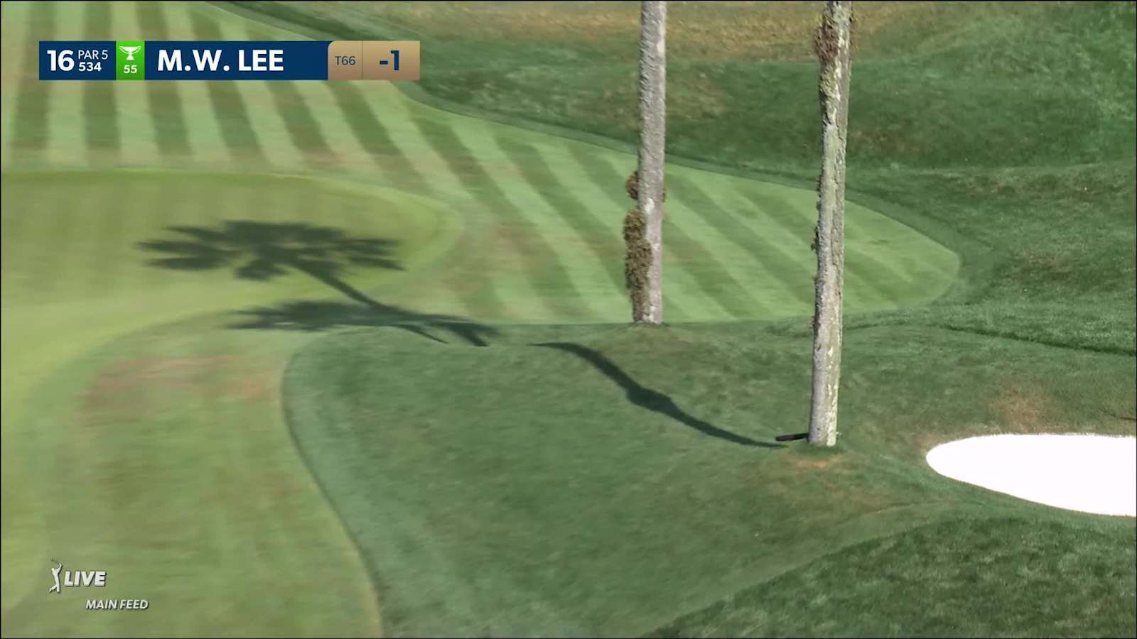 Min Woo Lee grinds out of trees and bunker to birdie at THE PLAYERS