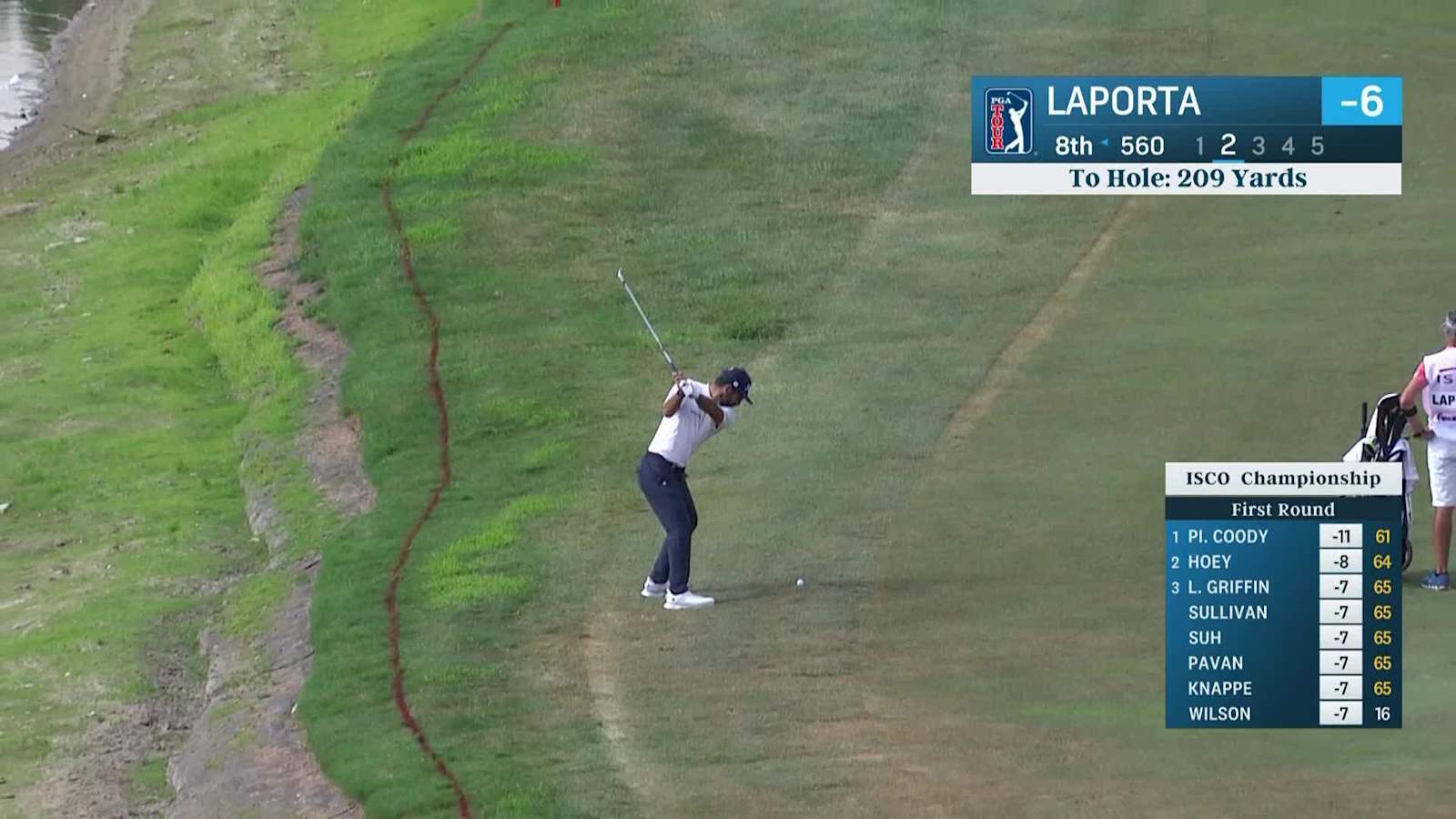 Francesco Laporta hunts flagstick to set up birdie at ISCO Championship