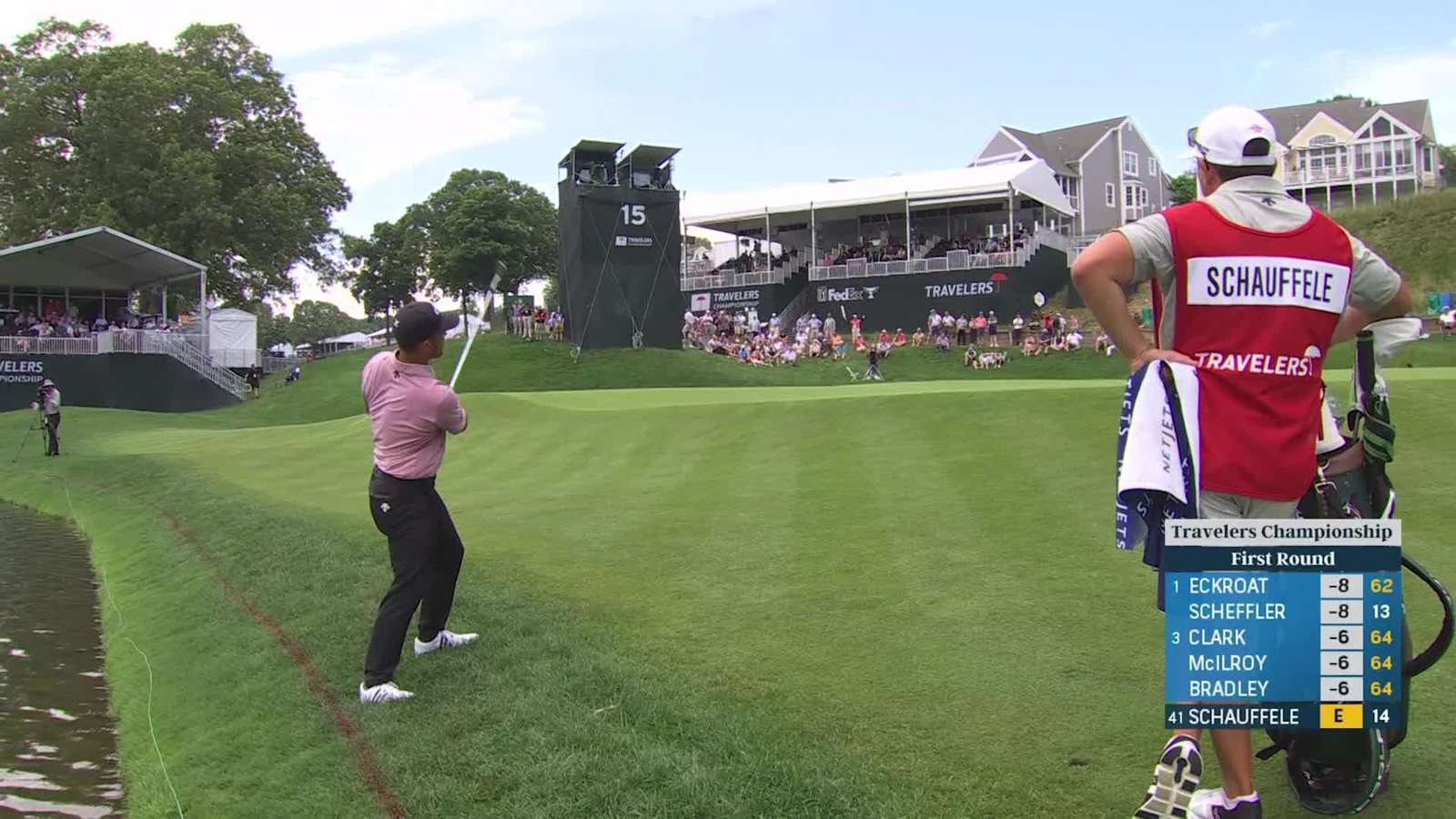 Xander Schauffele makes birdie on No. 15 at Travelers