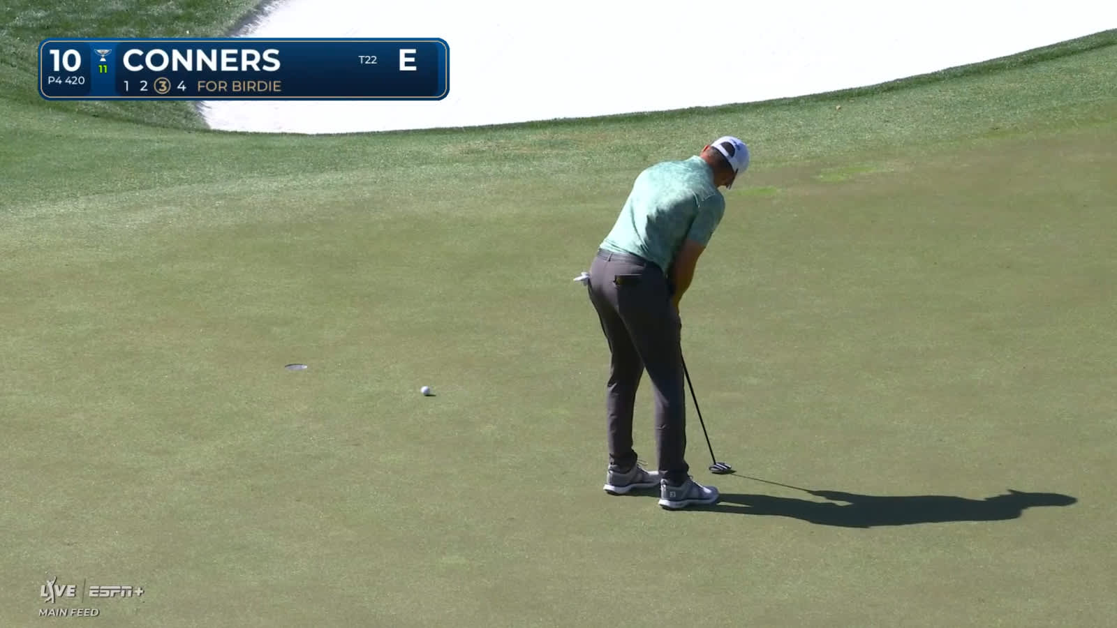 Corey Conners sends in birdie putt at THE PLAYERS