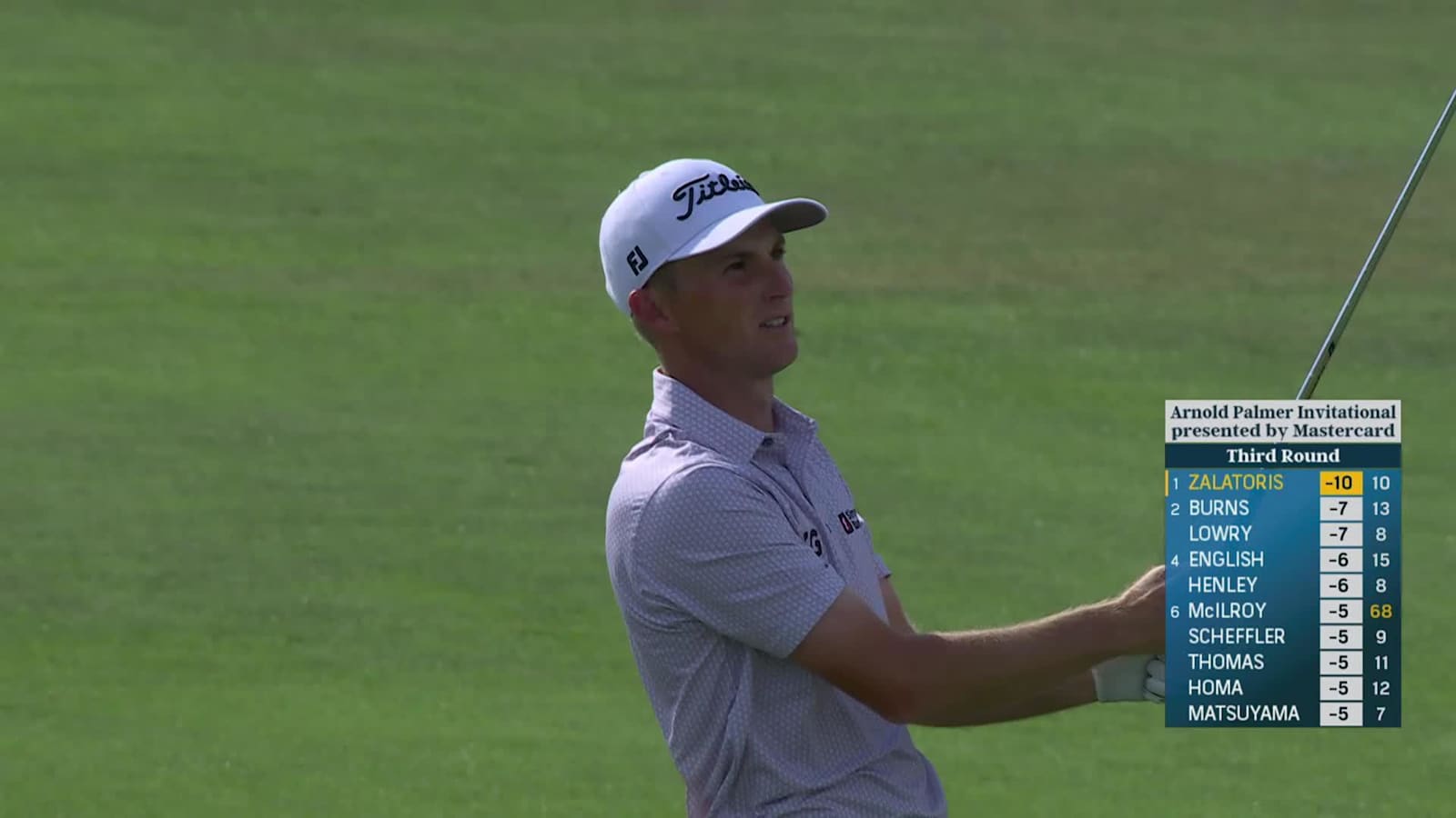 Will Zalatoris drains a 32-foot birdie putt at Arnold Palmer