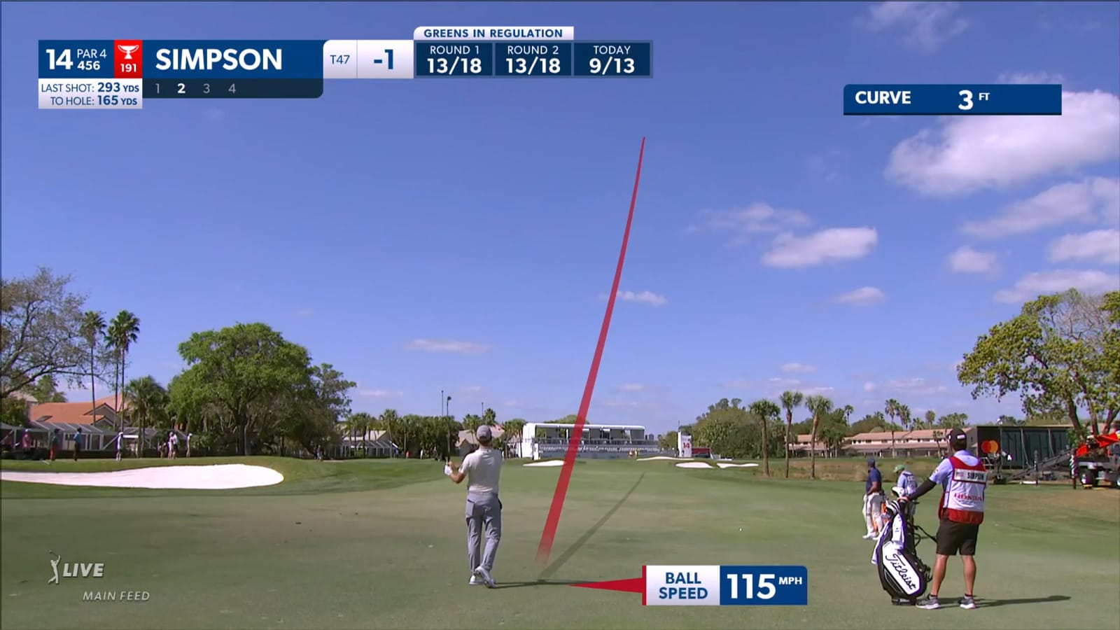 Webb Simpson hits it close to set up birdie at Honda
