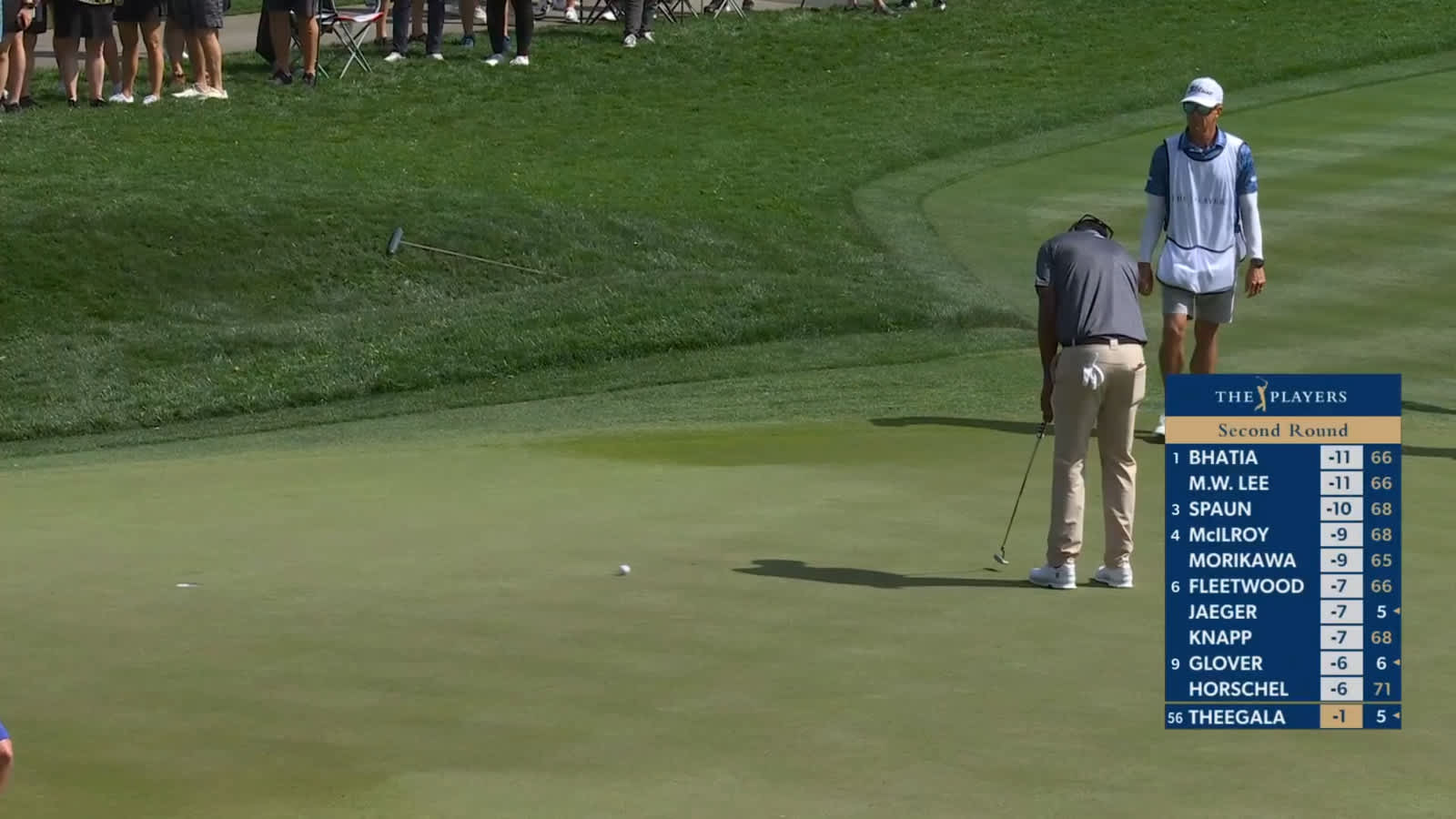 Sahith Theegala drops in birdie putt at THE PLAYERS