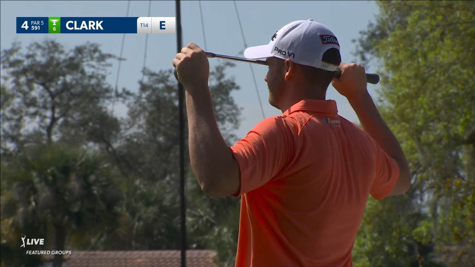 Wyndham Clark nearly chips in for eagle at Arnold Palmer