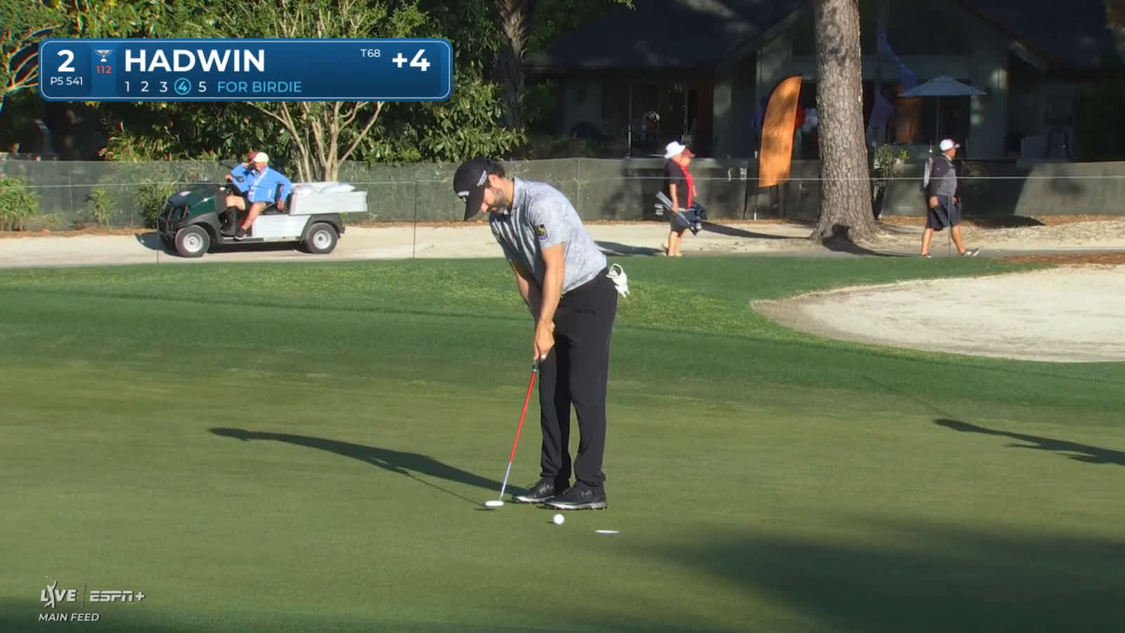 Adam Hadwin rolls in short birdie putt at RBC Heritage