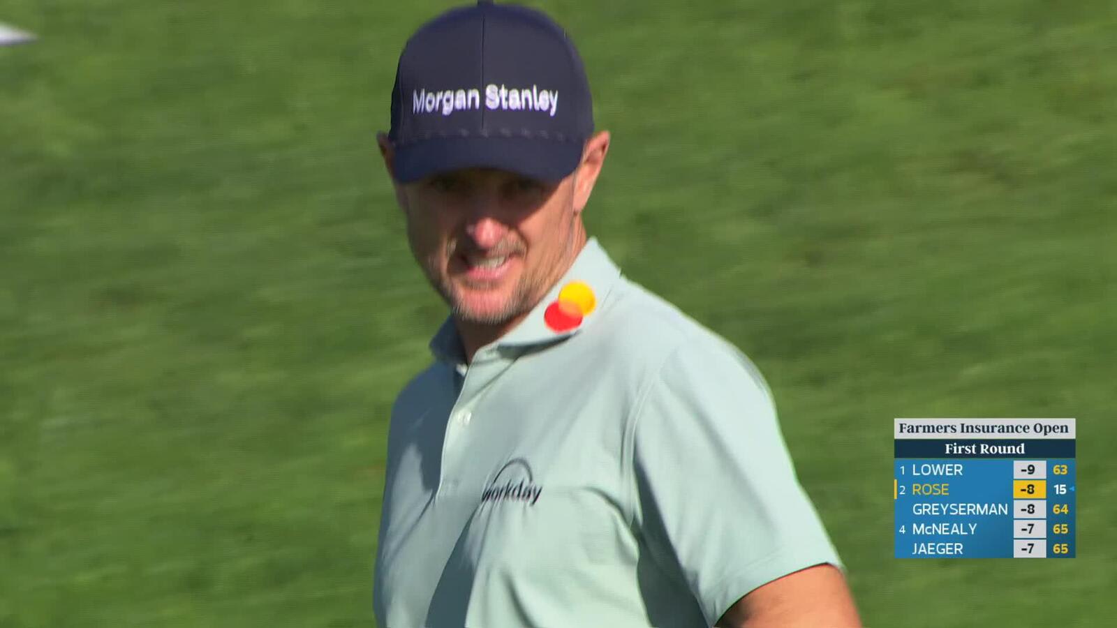 Justin Rose makes birdie on No. 7 at Farmers