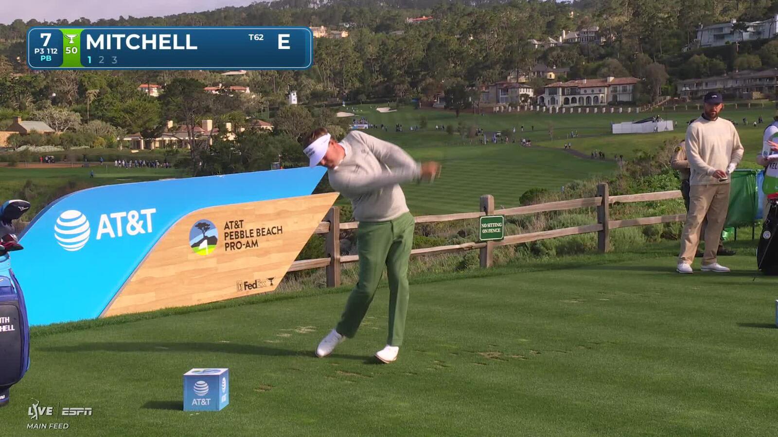 Keith Mitchell hits 112-yard tee shot to 1 foot, sets up birdie at AT&T Pebble Beach