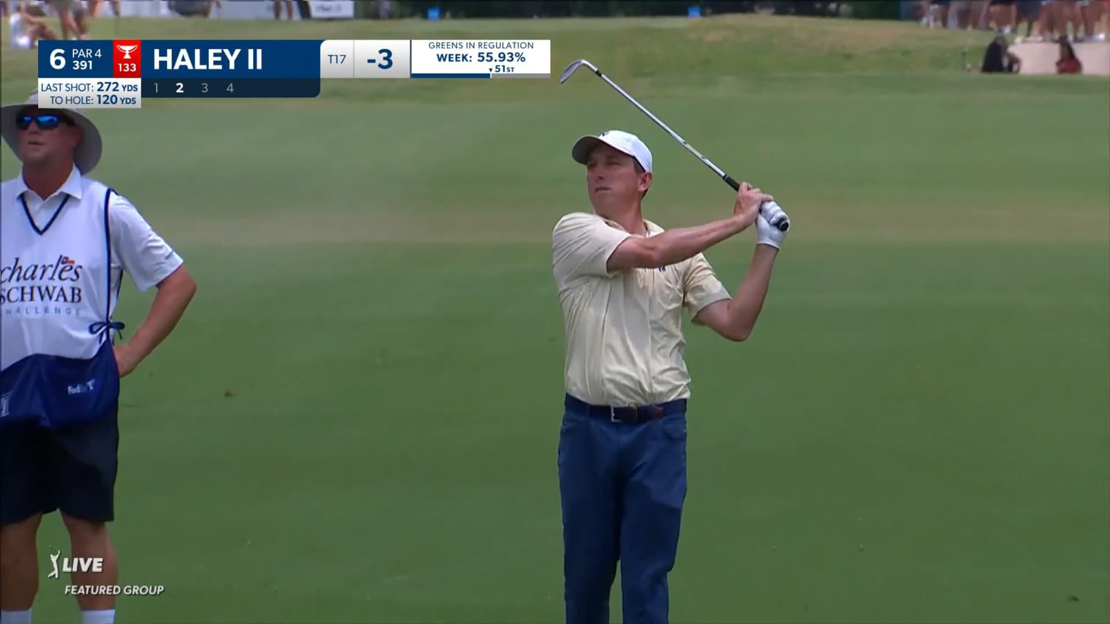 Paul Haley II uses approach to set up birdie at Charles Schwab