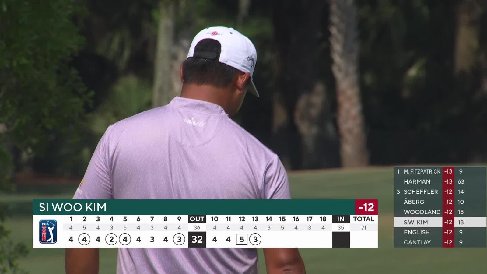 Si Woo Kim sinks 32-foot birdie putt on No. 13 at RBC Heritage