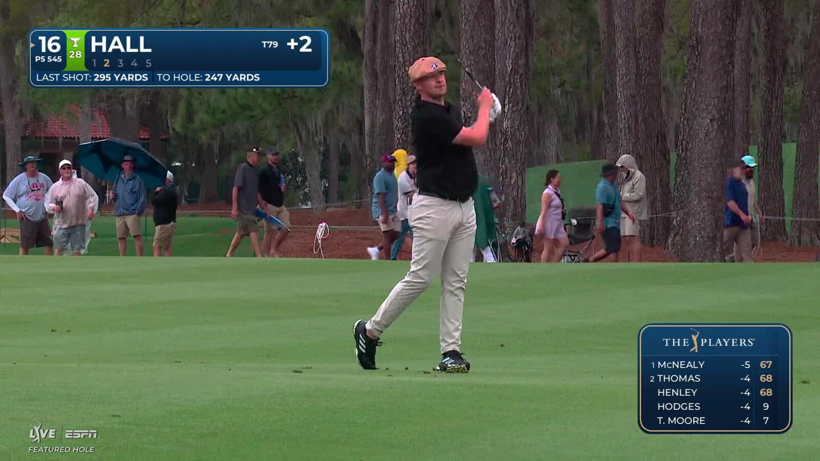 Harry Hall sinks 7-foot birdie putt on No. 16 at THE PLAYERS