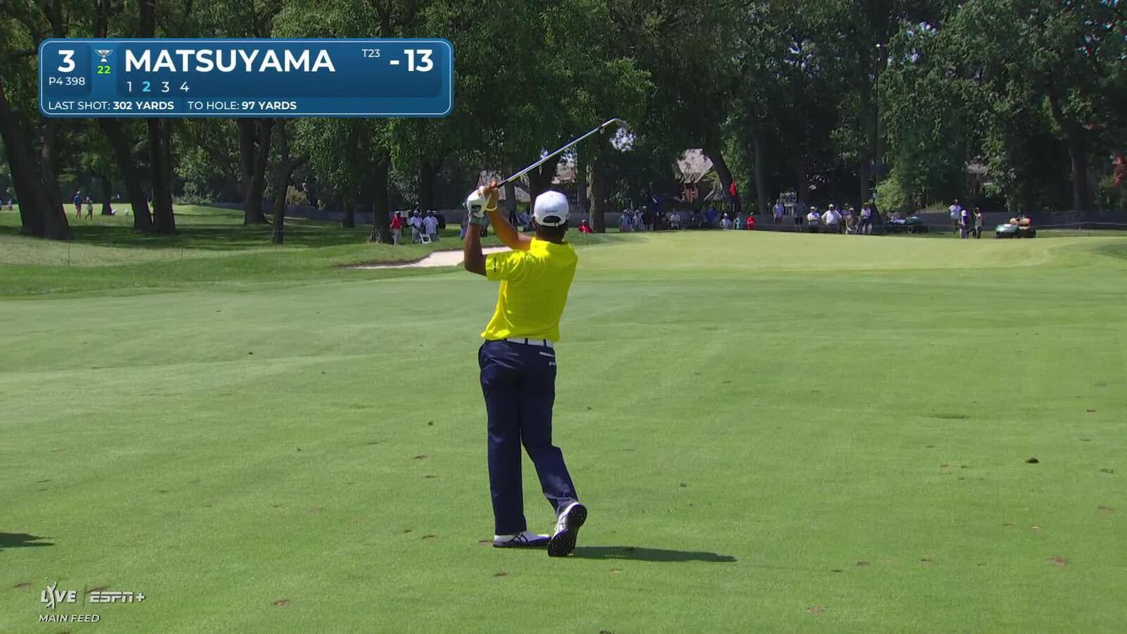 Hideki Matsuyama sinks a 23-foot birdie putt at Rocket Classic