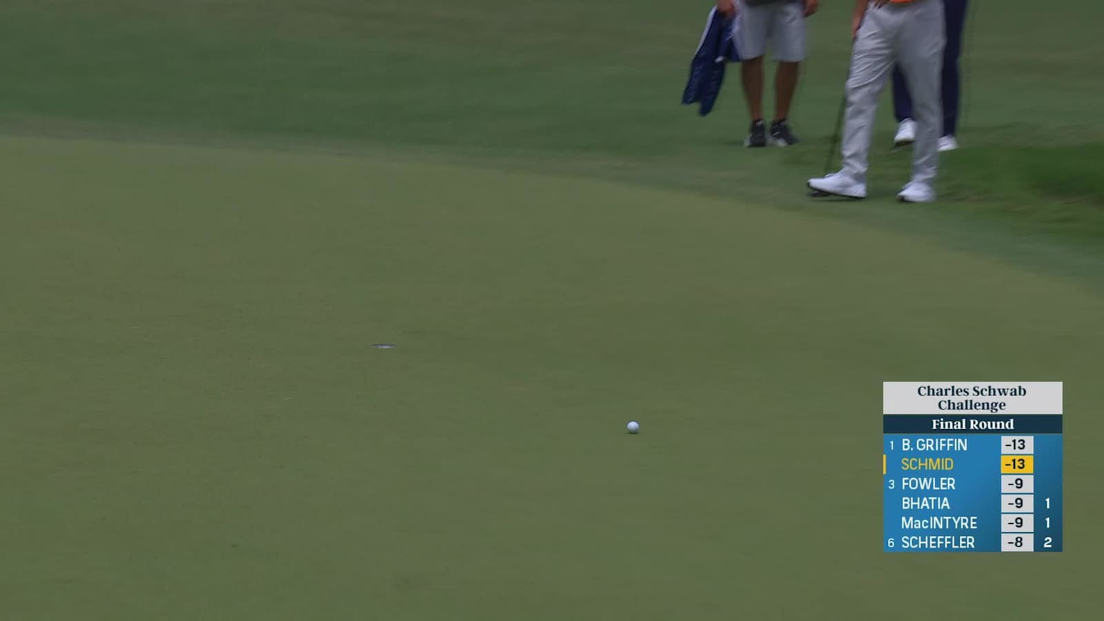 Matti Schmid makes birdie on No. 1 at Charles Schwab