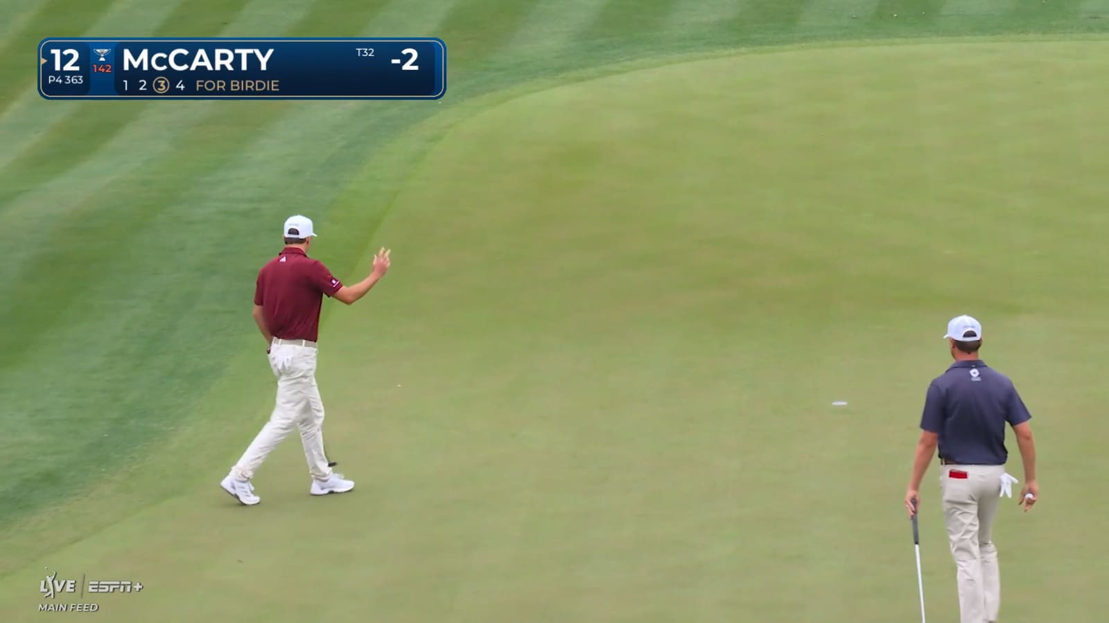 Matt McCarty drains 18-foot putt from fringe for birdie at THE PLAYERS