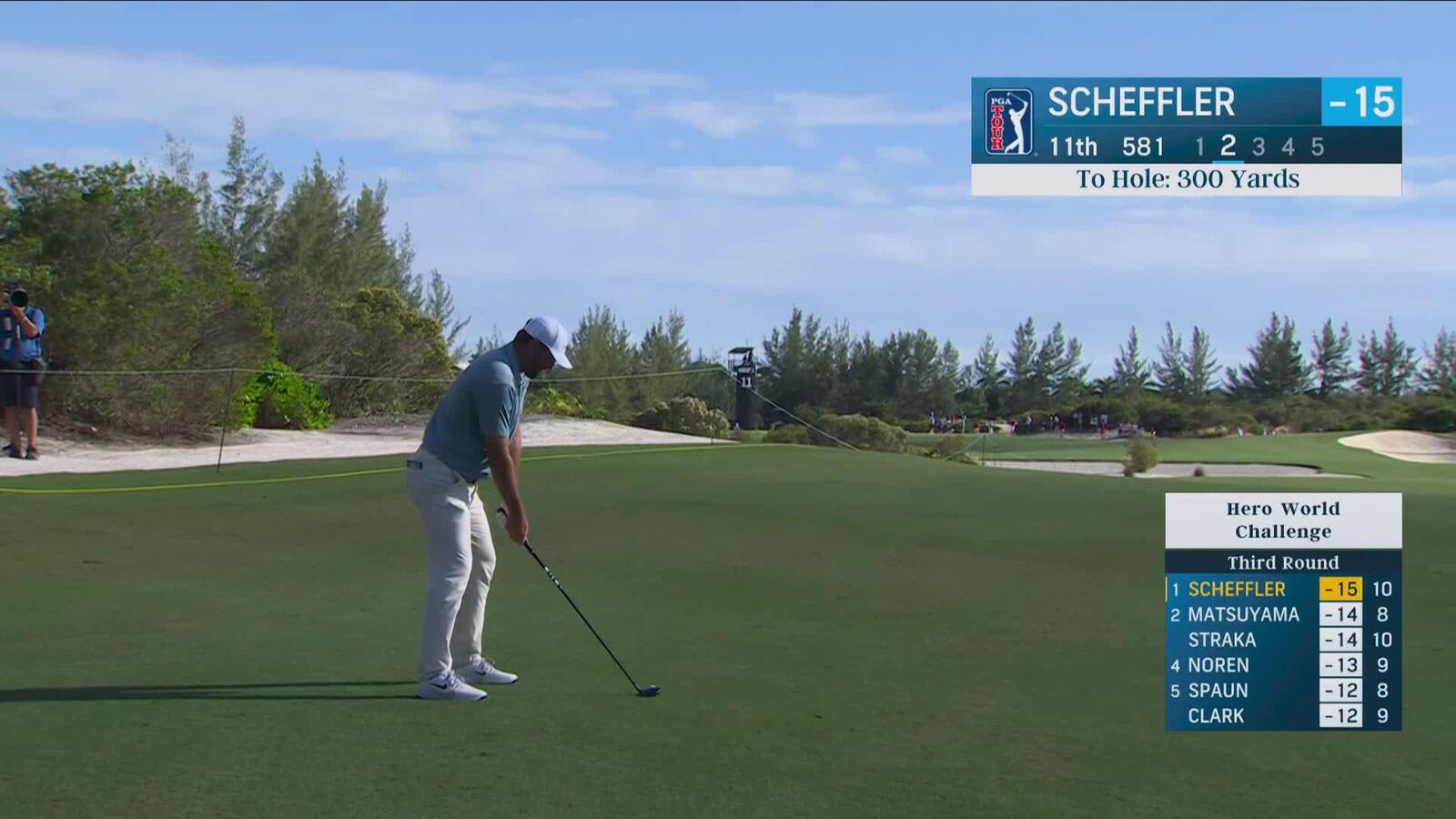 Scottie Scheffler birdies par-5 11th hole at Hero World Challenge