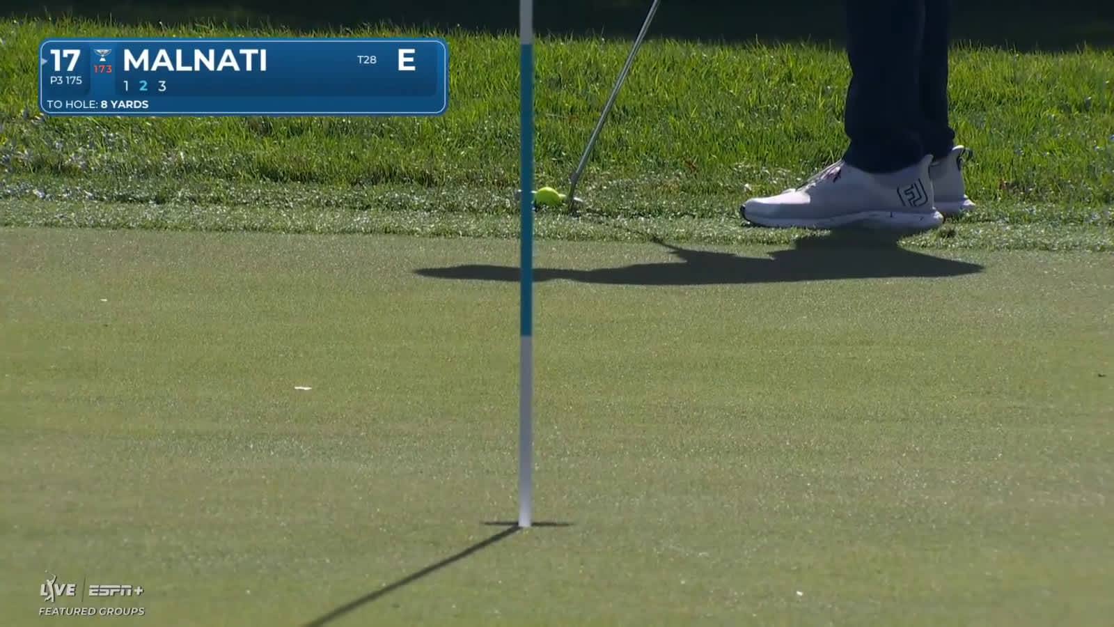 Peter Malnati drains 24-footer to birdie from off the green at Valspar