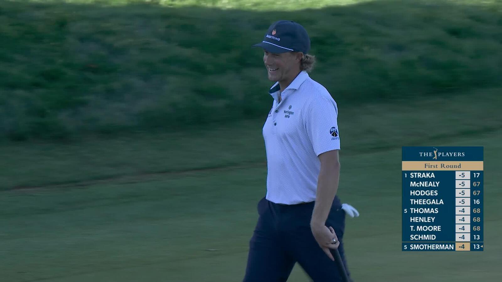 Austin Smotherman buries a 46-foot birdie putt on No. 4 at THE PLAYERS