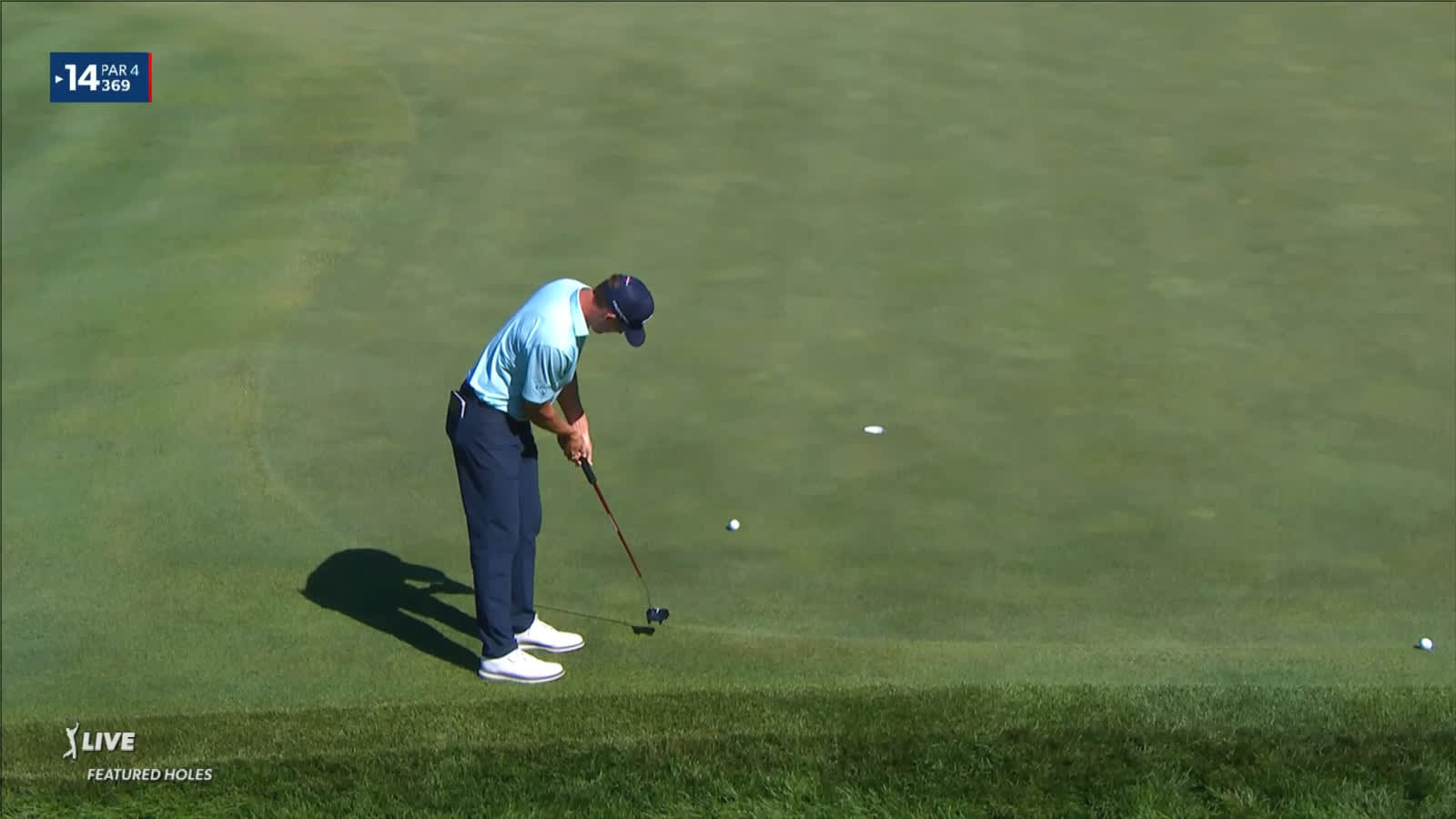 Robby Shelton holes birdie from the fringe at John Deere