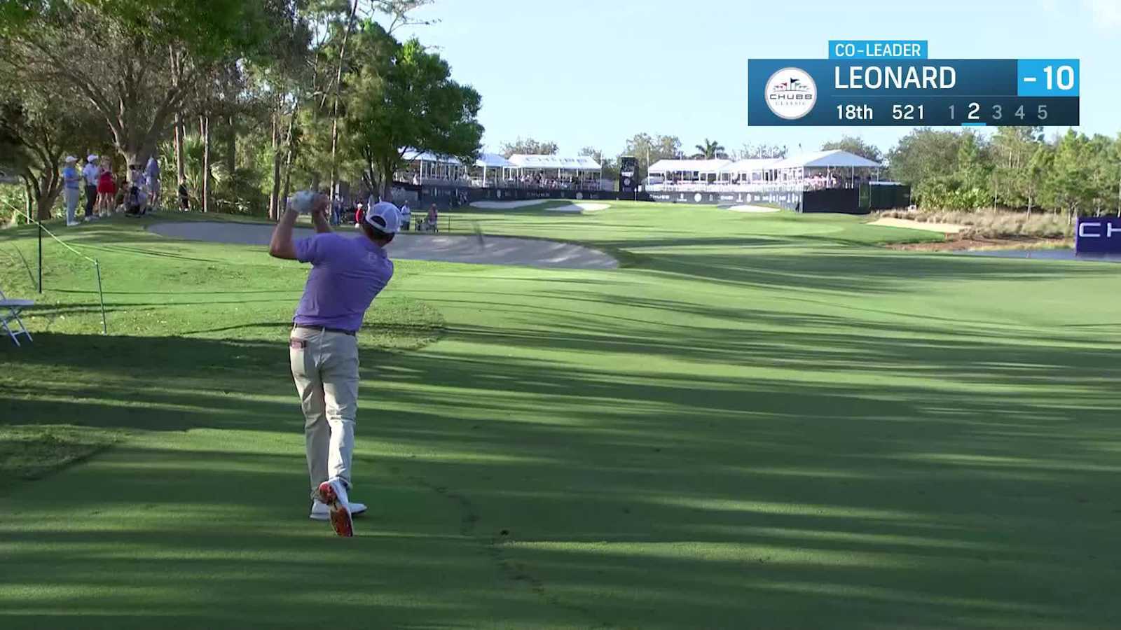 Justin Leonard makes birdie on No. 18 at Chubb Classic