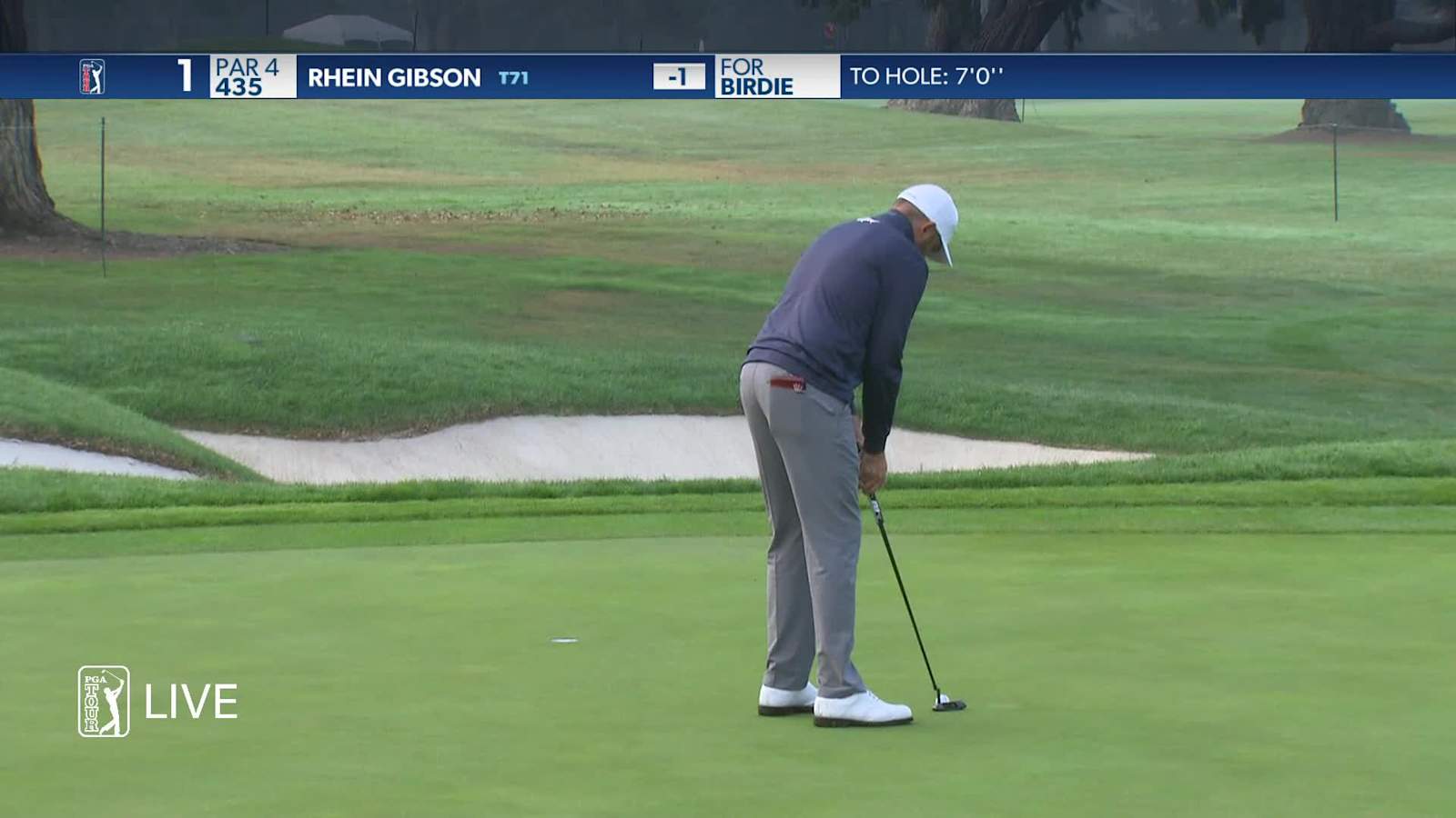 Rhein Gibson makes birdie on No. 1 at Safeway Open