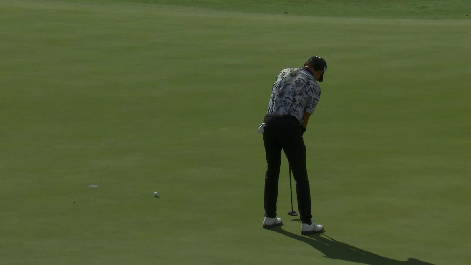 David Lipsky rolls 9-foot eagle putt on No. 18 at Bank of Utah for a share of the lead