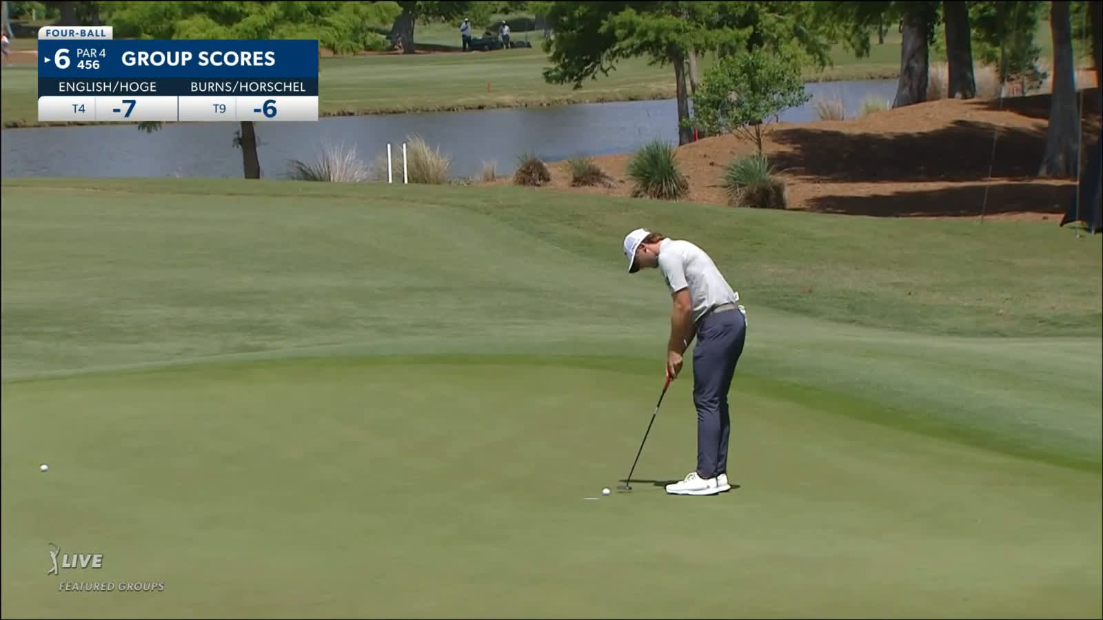 Sam Burns nearly holes 193-yard approach at Zurich Classic