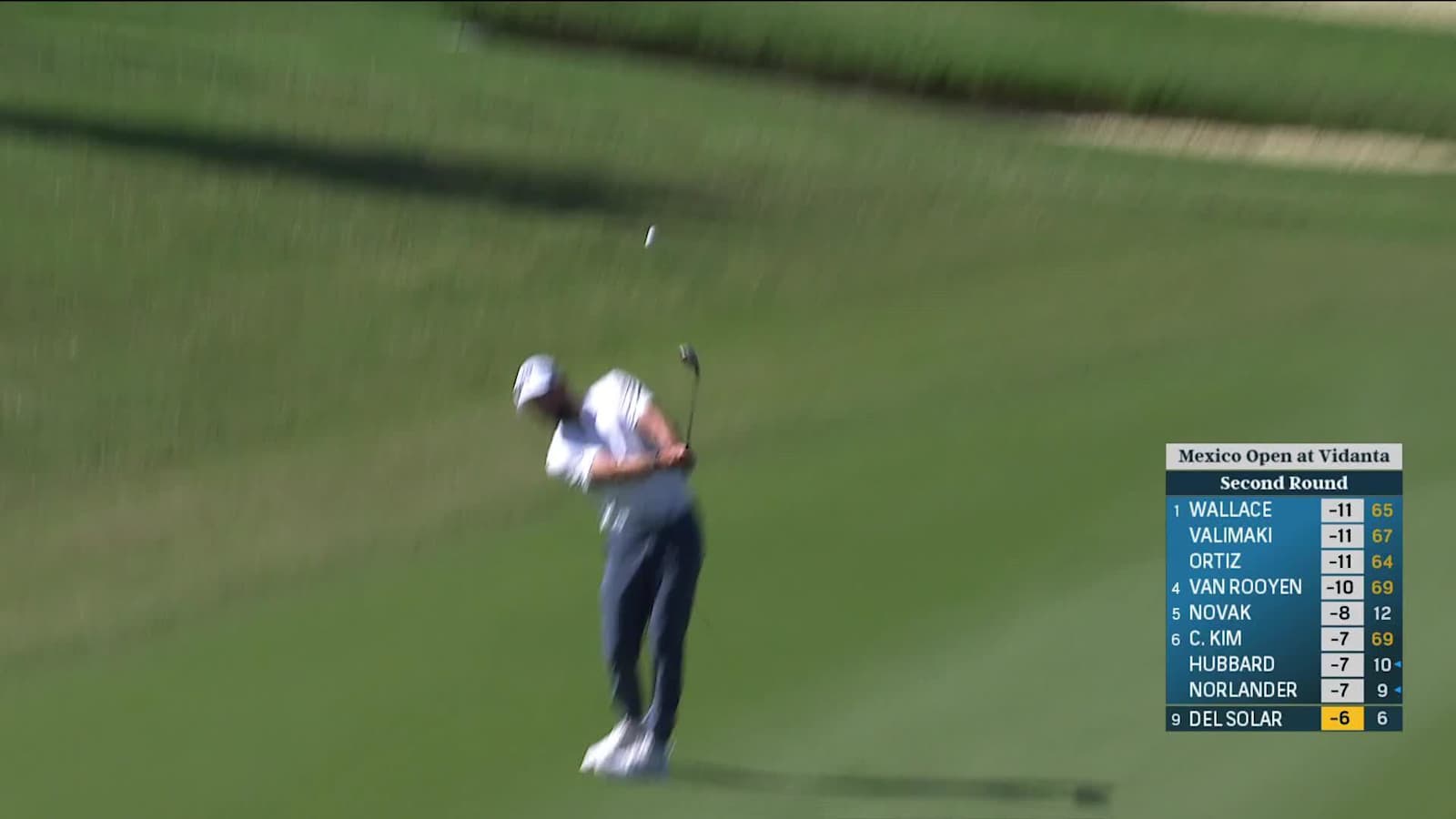 Cristobal Del Solar pitches to set up birdie at Mexico Open