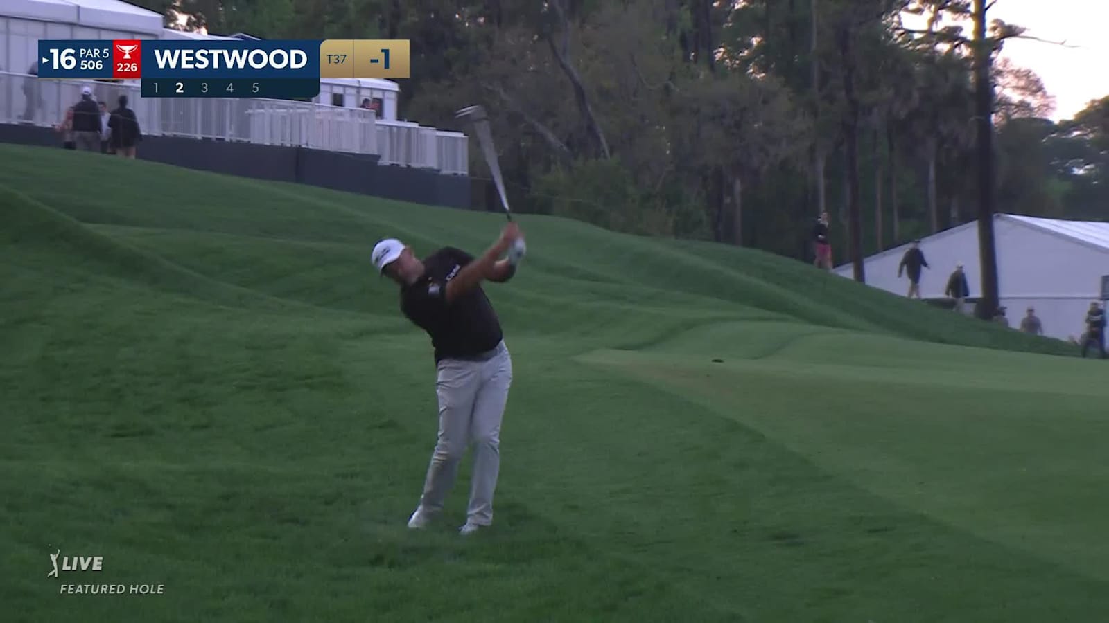 Lee Westwood makes birdie on No. 16 at THE PLAYERS