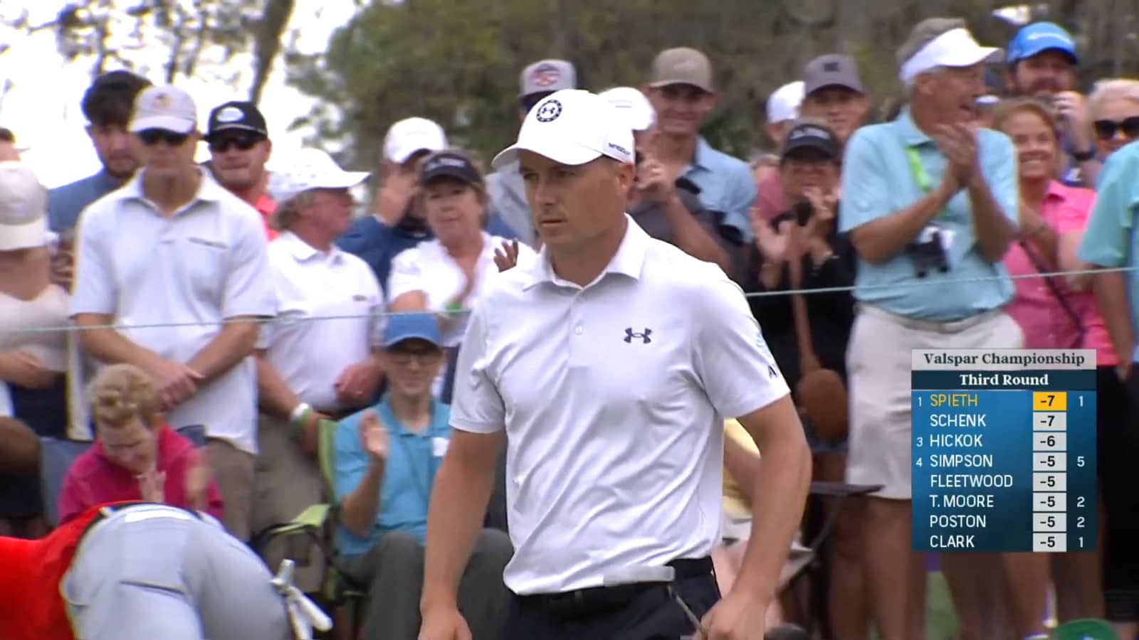 Jordan Spieth's 218-yard approach sets up eagle at Valspar