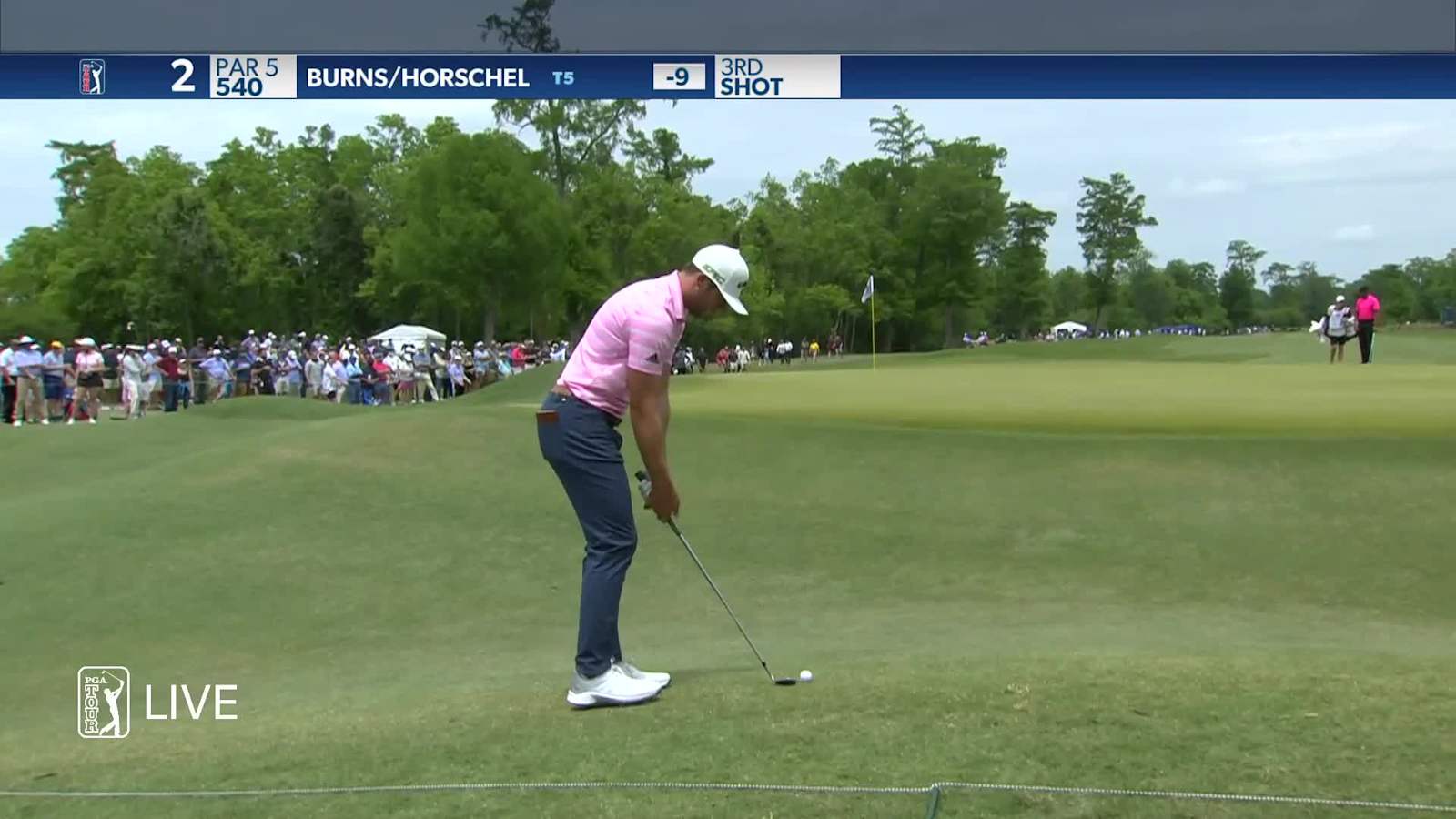 Sam Burns chips it tight to set up birdie at Zurich Classic