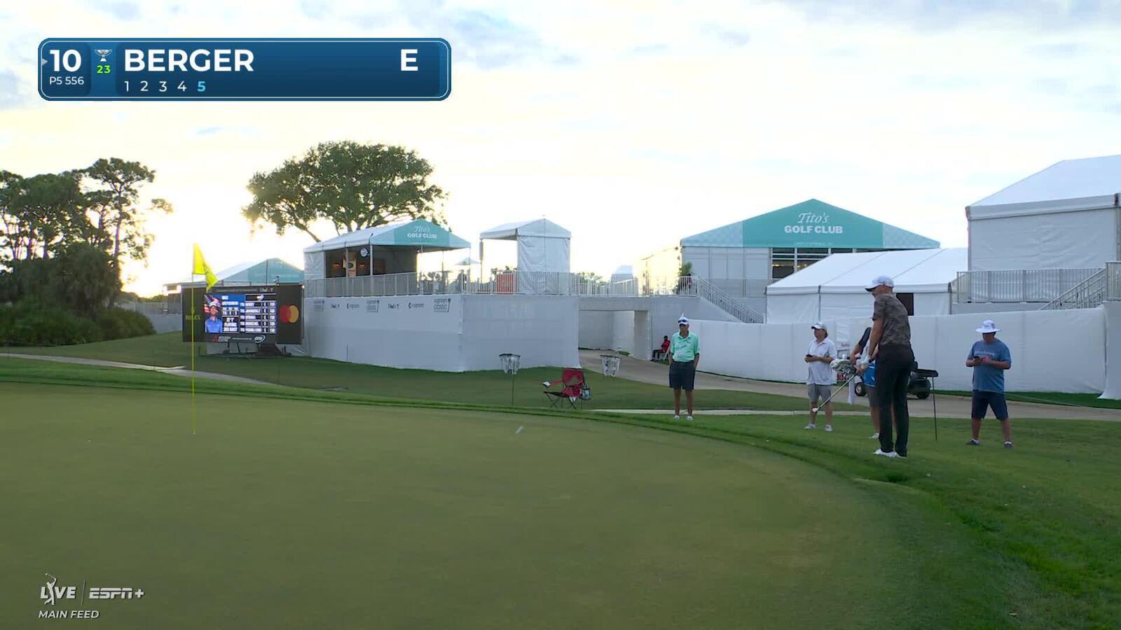 Daniel Berger saves par after getting tee shot stuck in tree at Cognizant Classic 