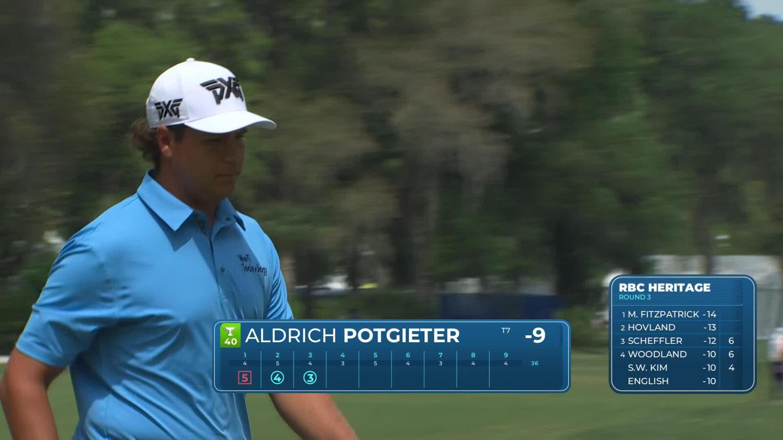 Aldrich Potgieter drains 12-foot birdie putt on No. 3 at RBC Heritage