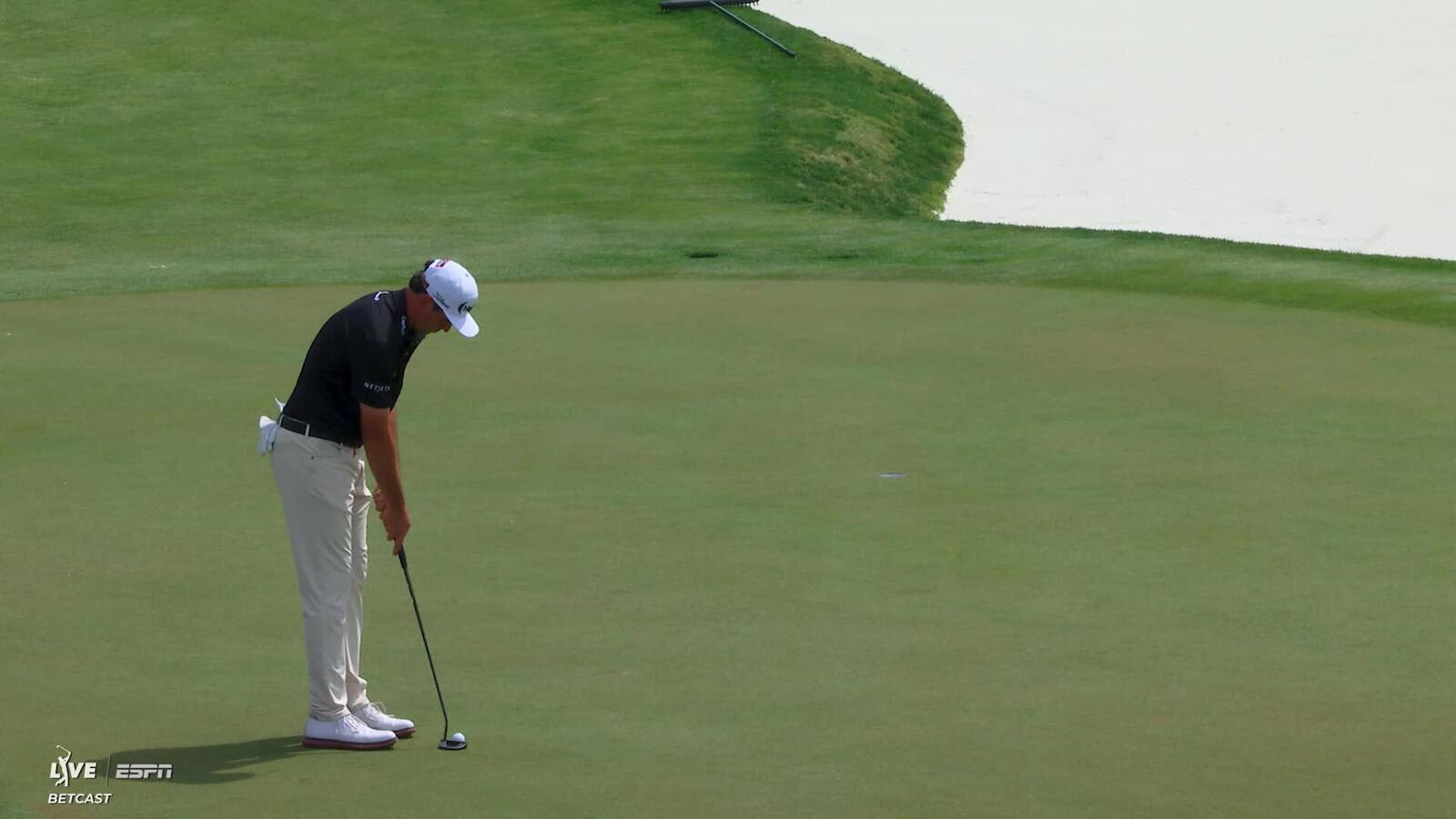 J.T. Poston sinks 20-foot birdie putt on No. 17 at RBC Heritage