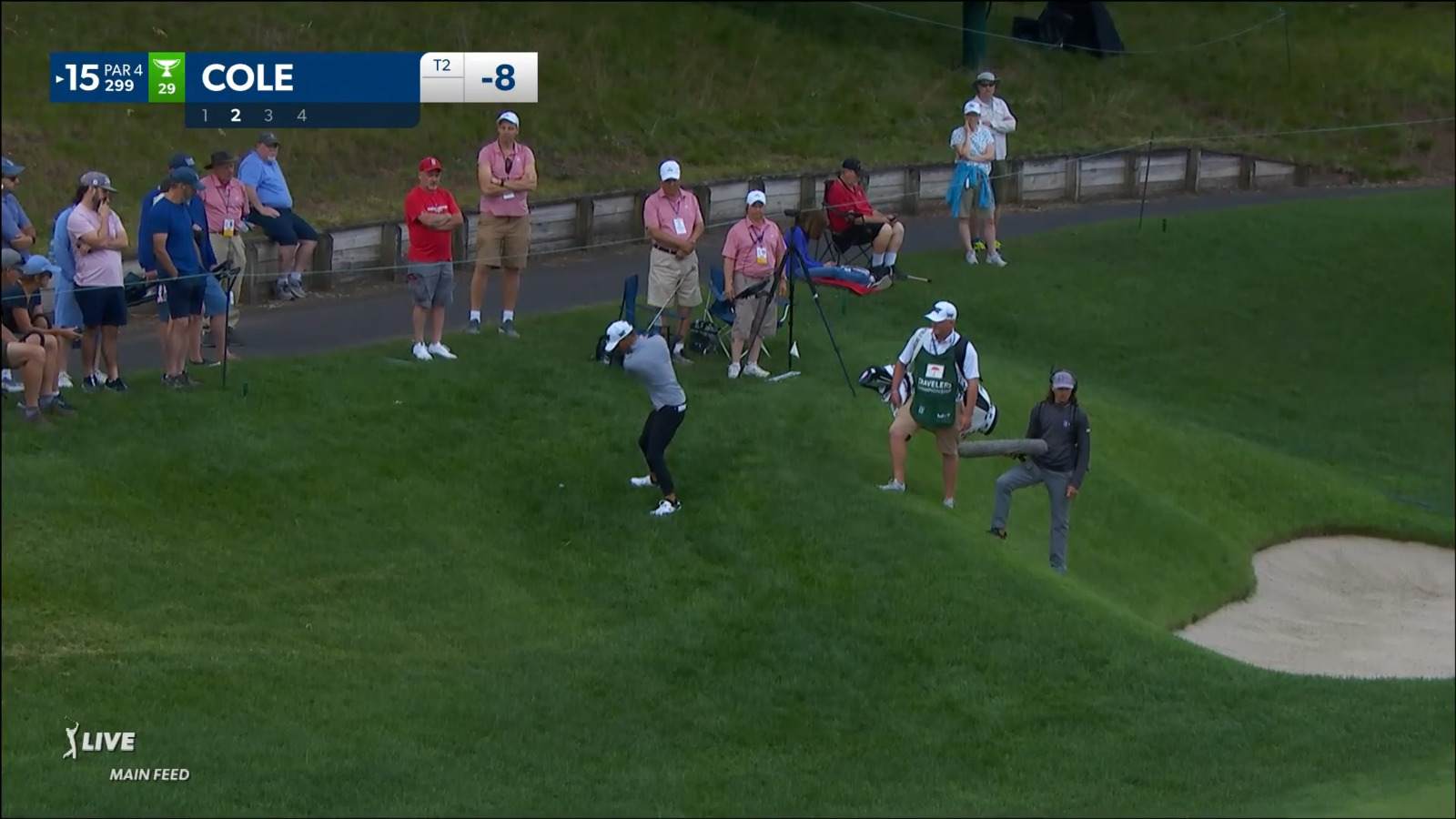 Eric Cole gets up-and-down from difficult stance in rough at Travelers