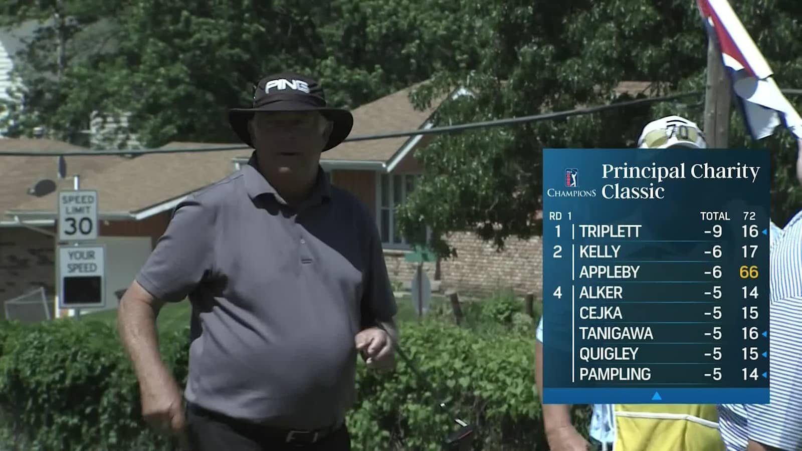 Kirk Triplett makes birdie on No. 7 at Principal Charity Classic