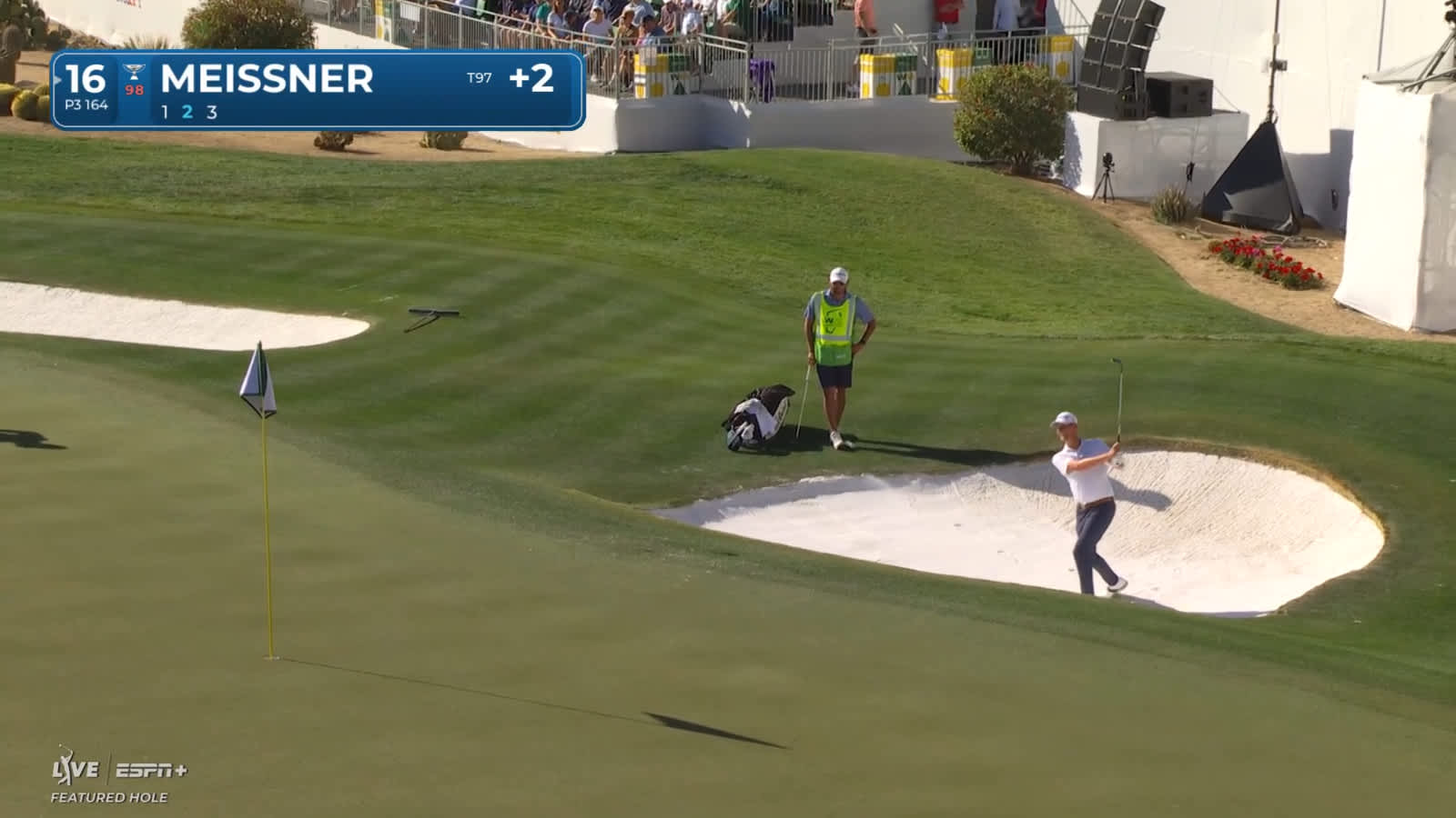 Mac Meissner's electric bunker hole-out for birdie at WM Phoenix Open