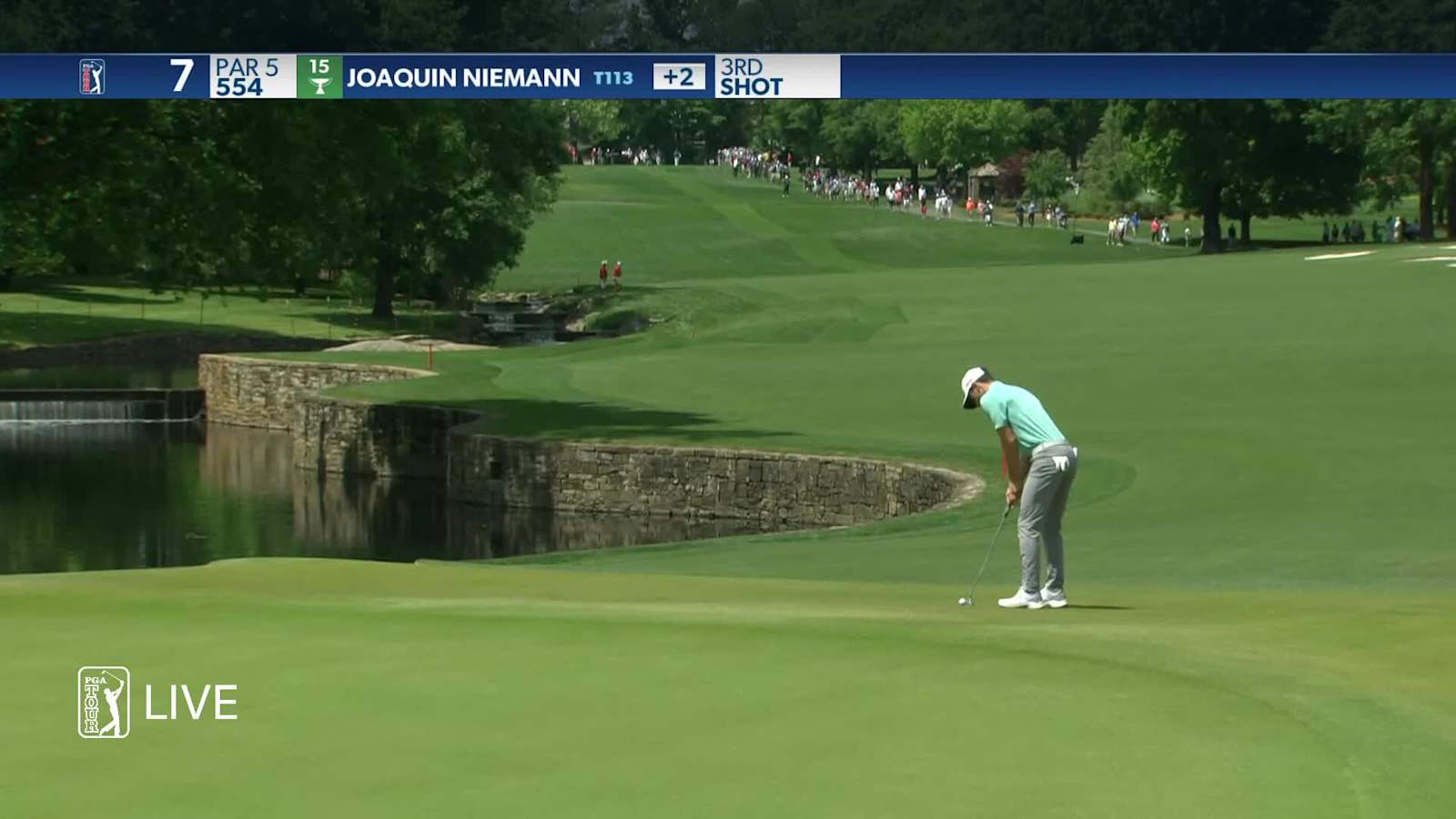 Joaquin Niemann birdies No. 7 at Wells Fargo