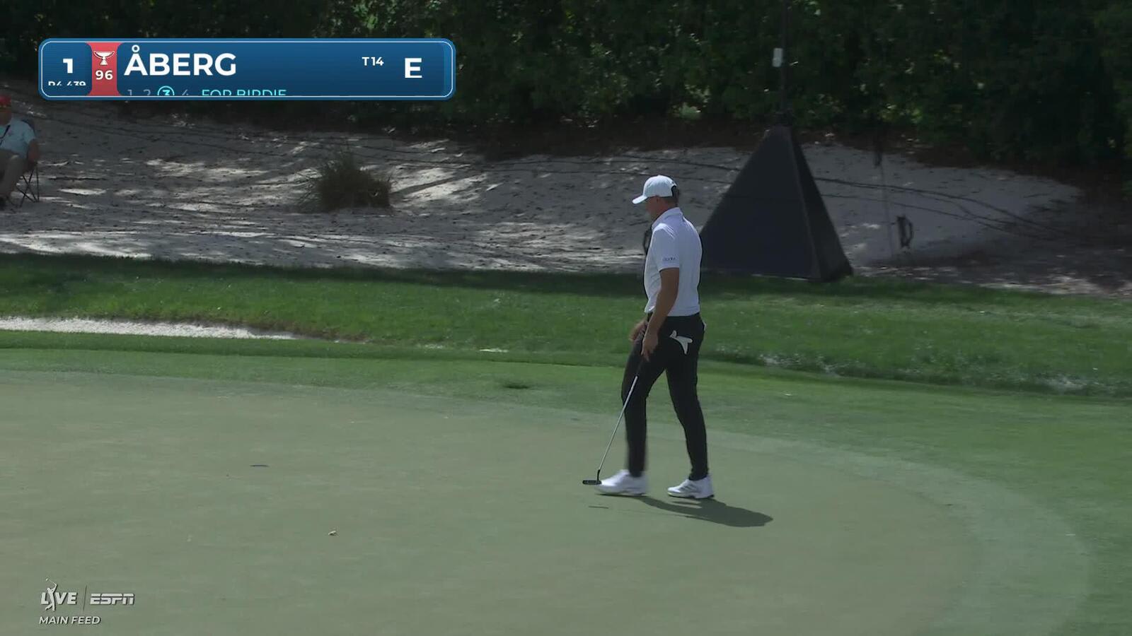 Ludvig Åberg pours in 13-foot birdie putt on No. 1 at Arnold Palmer