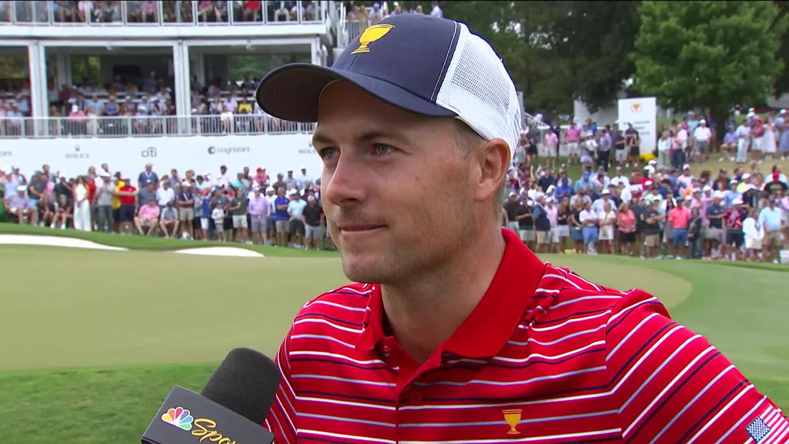 Jordan Spieth's interview after winning Round 5 Singles match at Presidents Cup