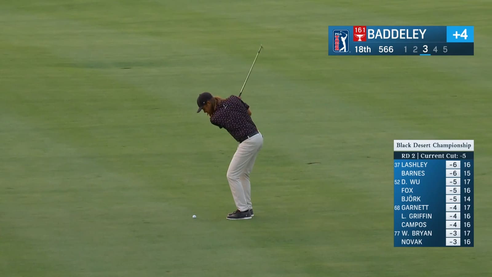 Aaron Baddeley holes out for 76-yard eagle at Black Desert