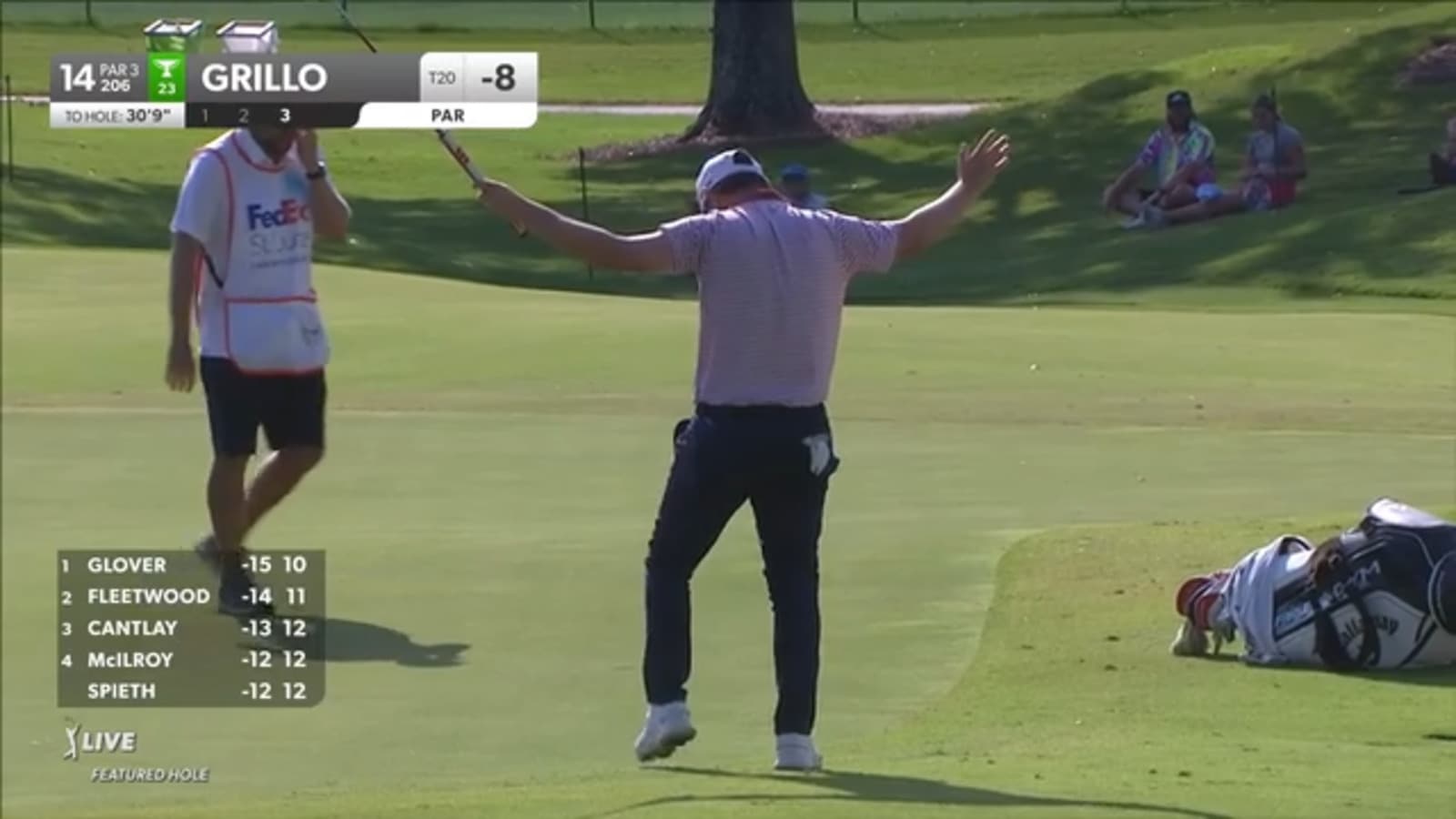 Emiliano Grillo buries a 30-footer to save par at FedEx St. Jude