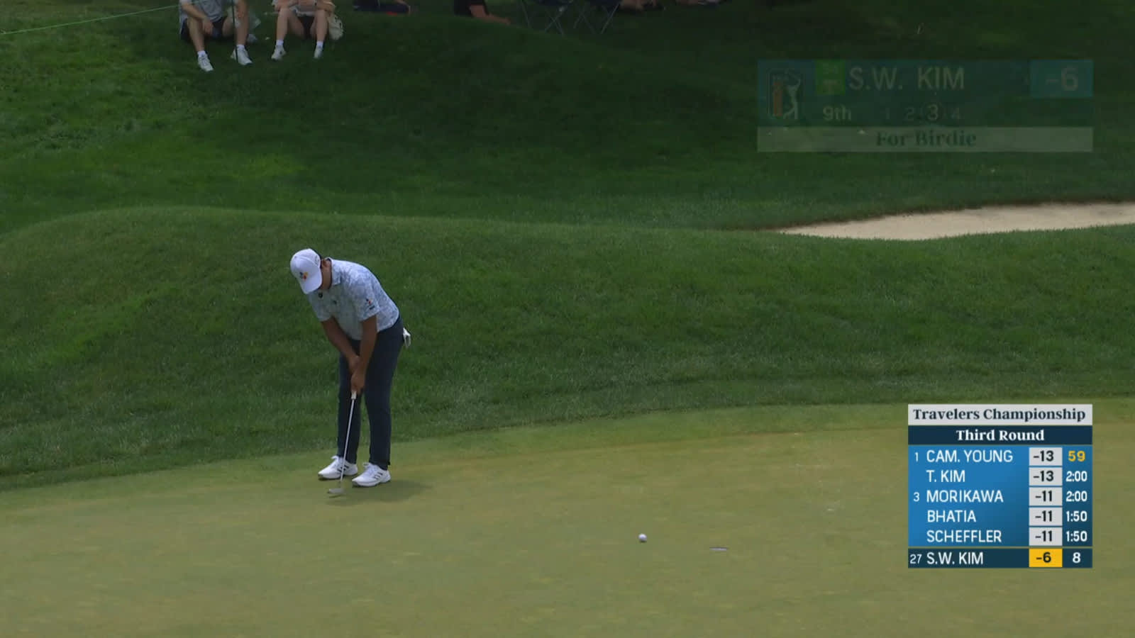 Si Woo Kim converts birdie putt at Travelers
