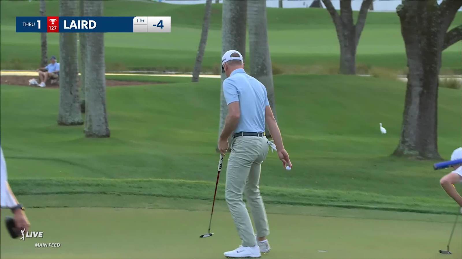 Martin Laird sinks a 23-foot birdie putt on No. 1 at Cognizant Classic