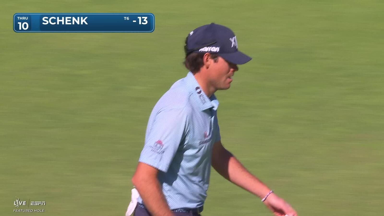 Adam Schenk sinks 19-foot birdie putt on No. 10 at Farmers