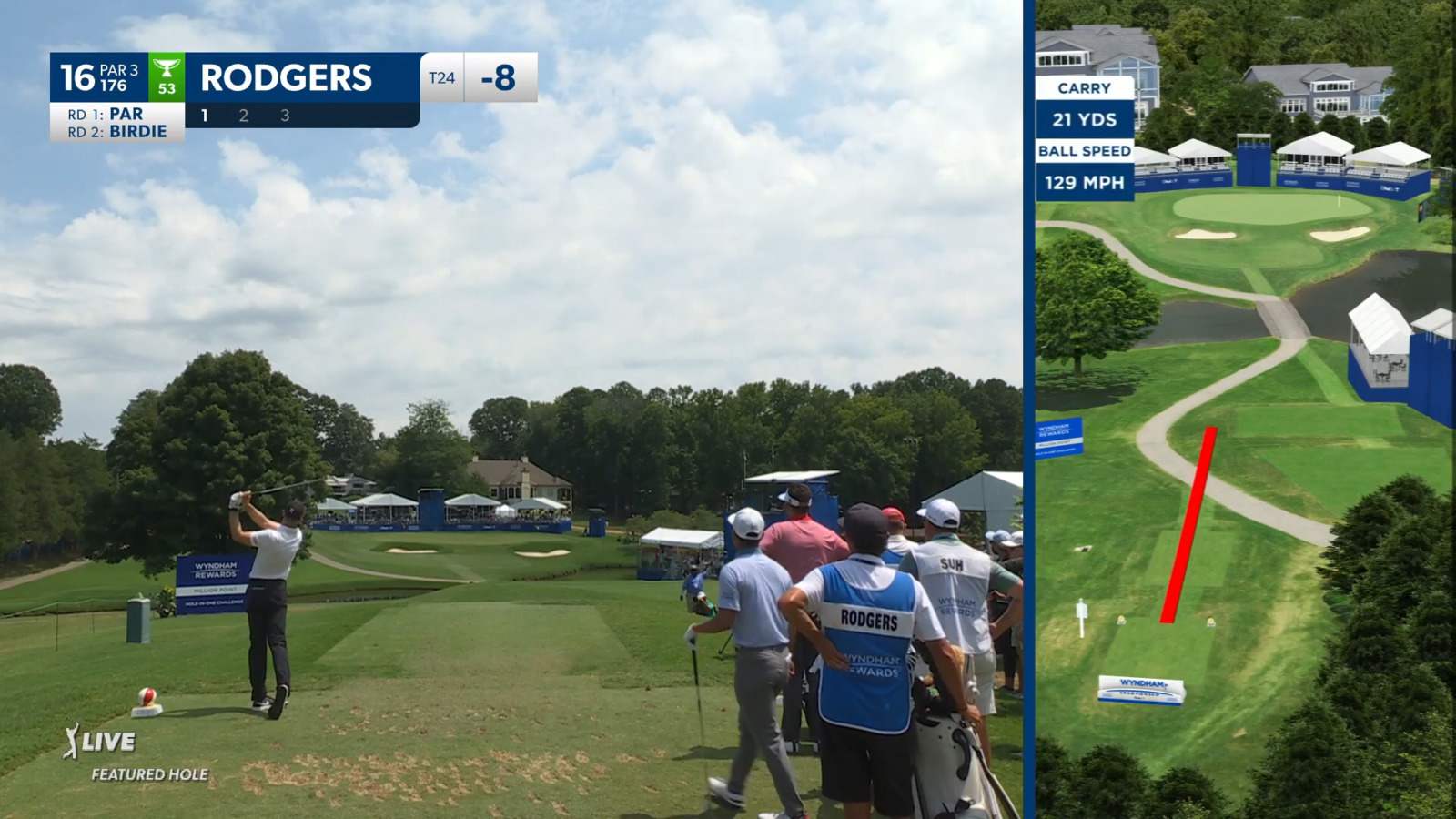 Patrick Rodgers curves in birdie putt at Wyndham